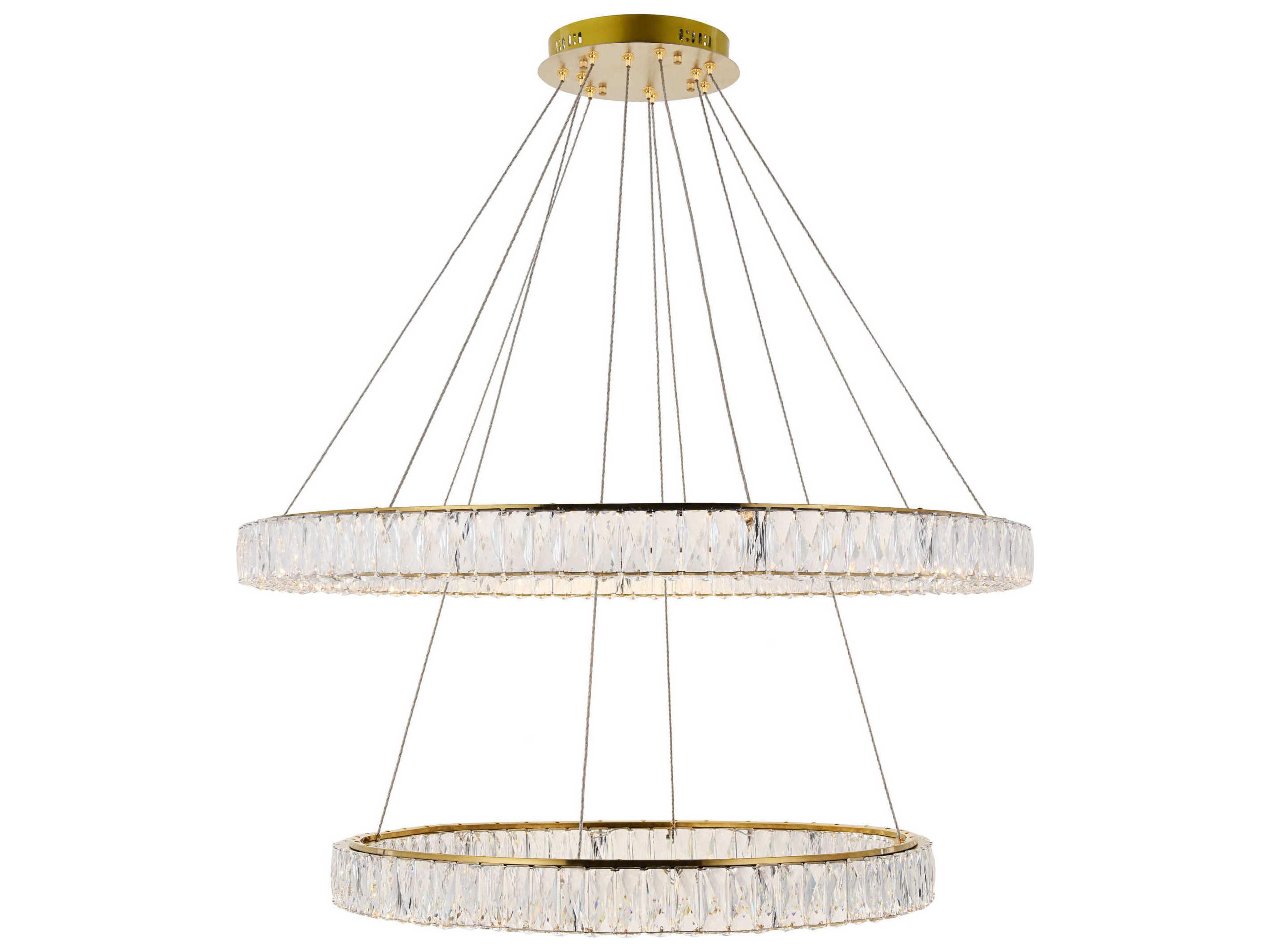 Elegant Lighting Monroe 8-Light Chrome Crystal LED Drum Pendant