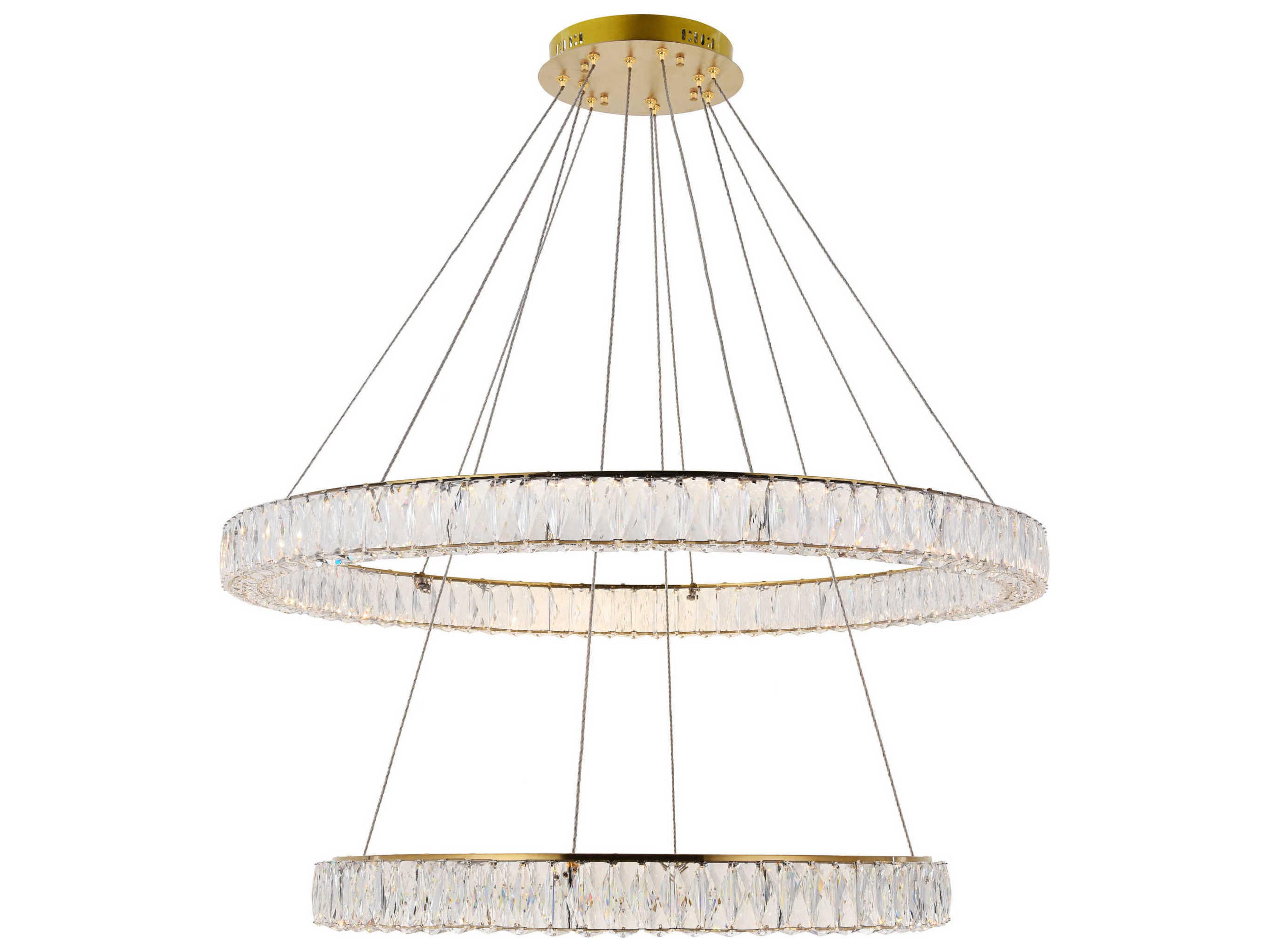 Elegant Lighting Monroe 8-Light Chrome Crystal LED Drum Pendant