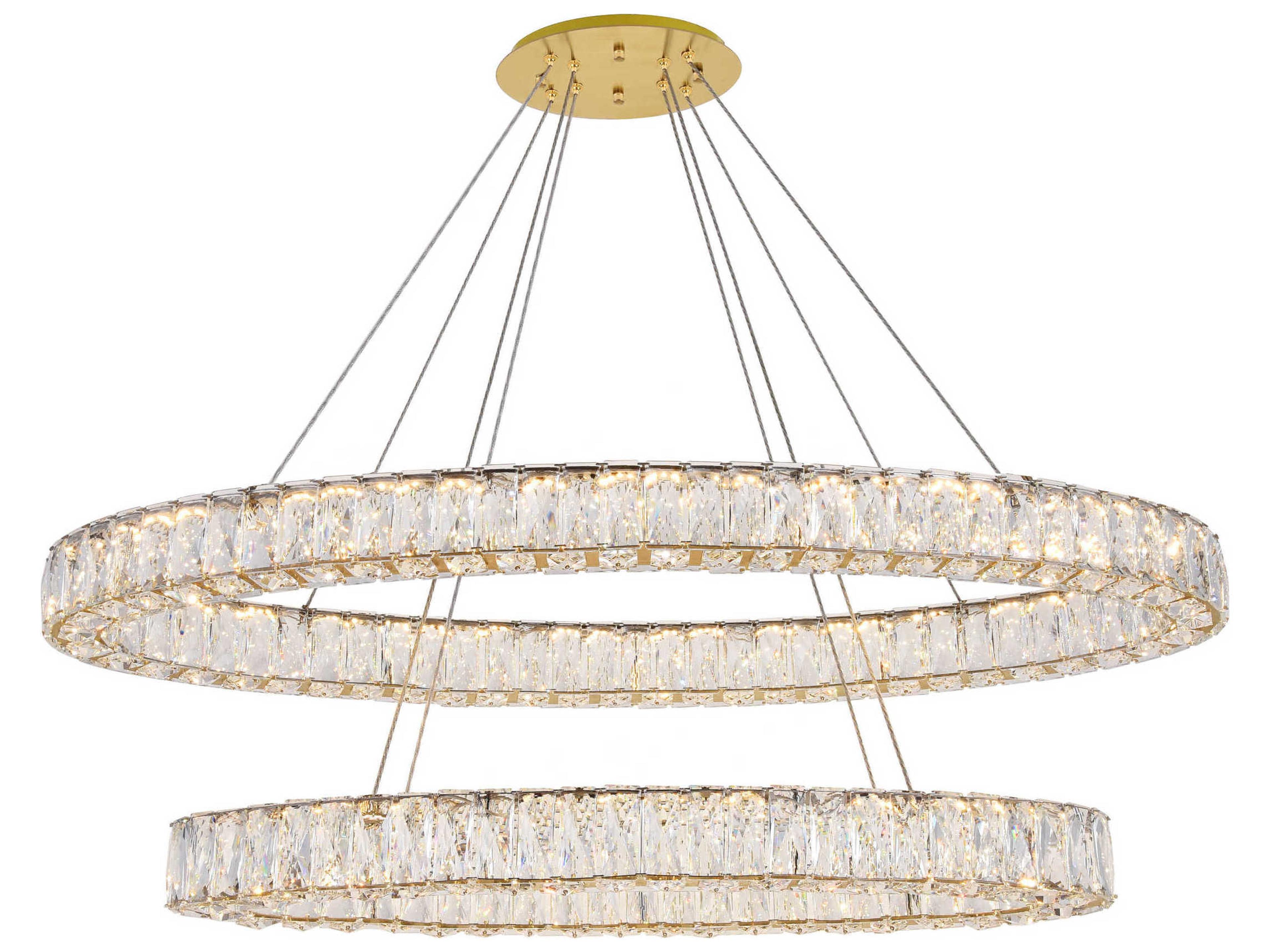 Elegant Lighting Monroe 8-Light Chrome Crystal LED Drum Pendant