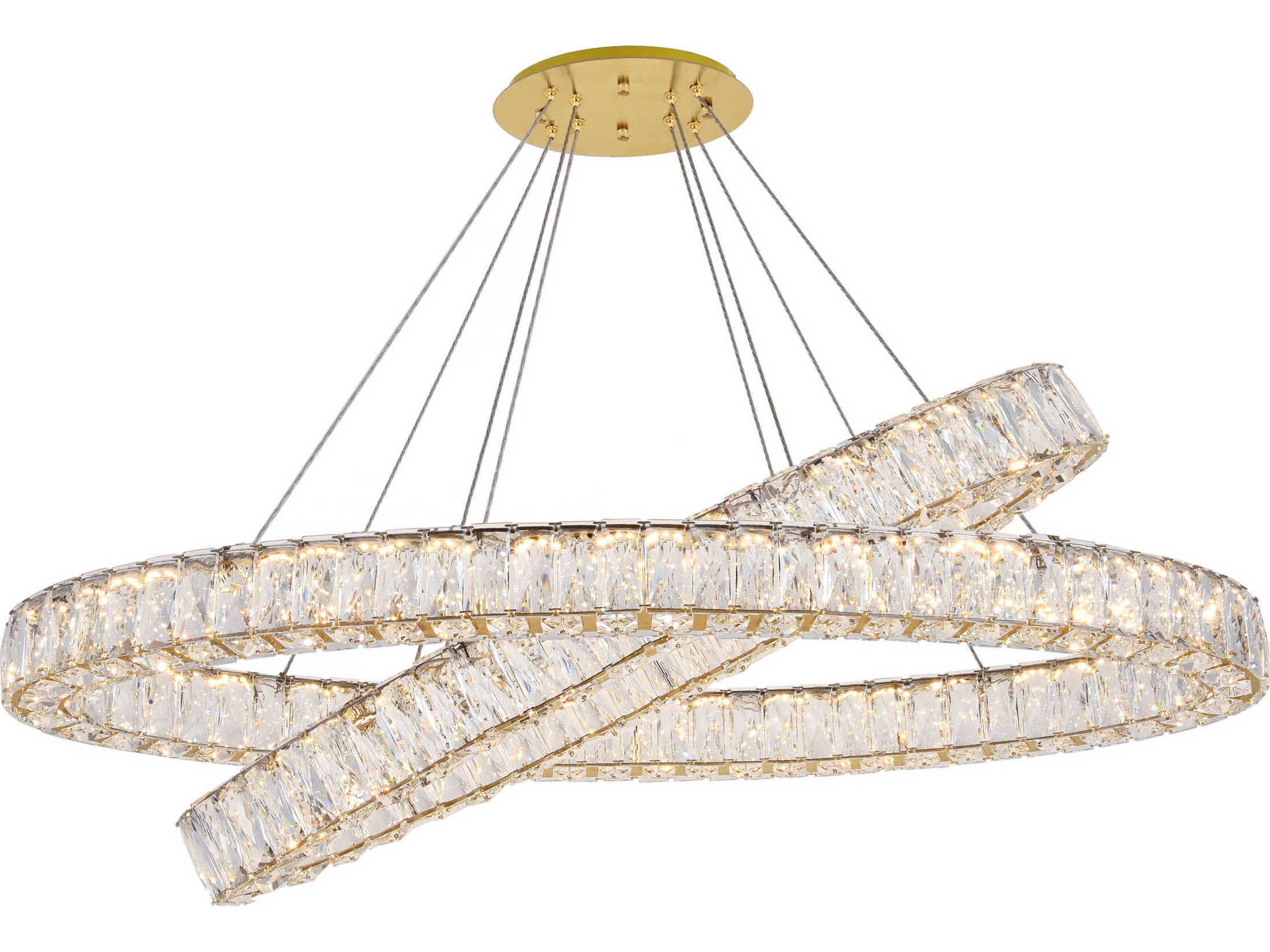 Elegant Lighting Monroe 8-Light Chrome Crystal LED Drum Pendant