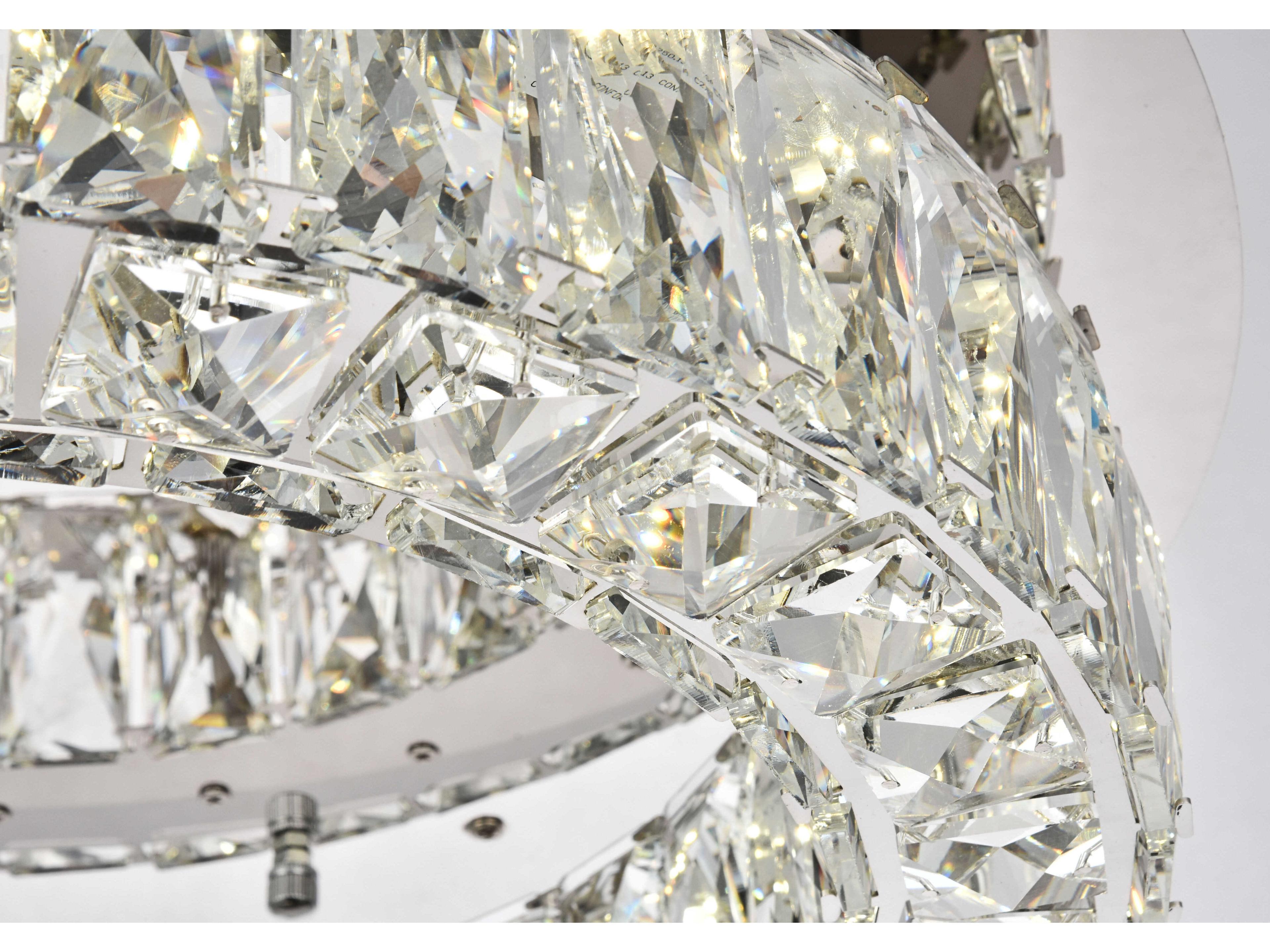 Elegant Lighting Monroe 1-Light Chrome Clear Crystal LED Drum Semi Flush Mount