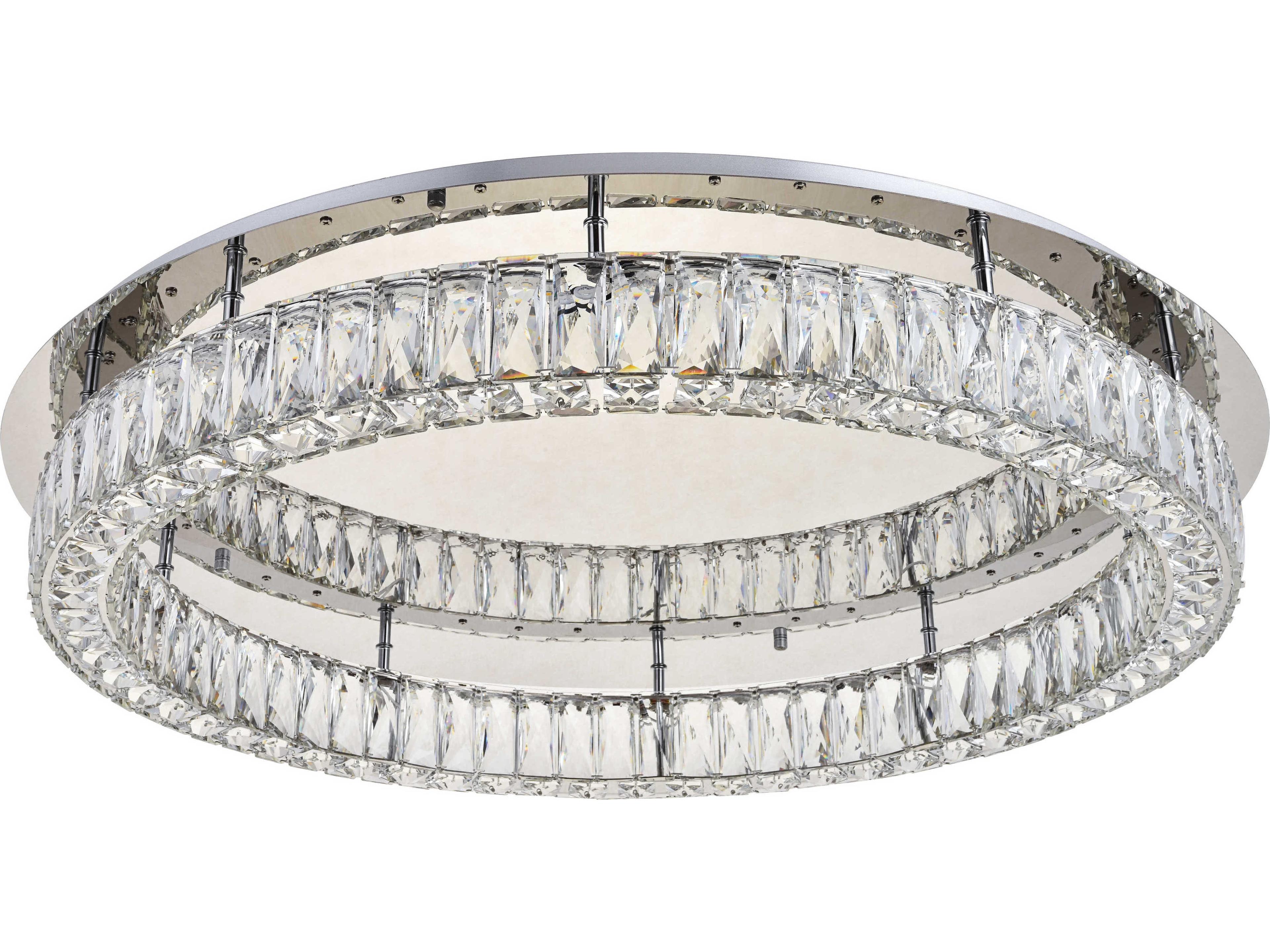 Elegant Lighting Monroe Chrome Crystal LED Drum Flush Mount
