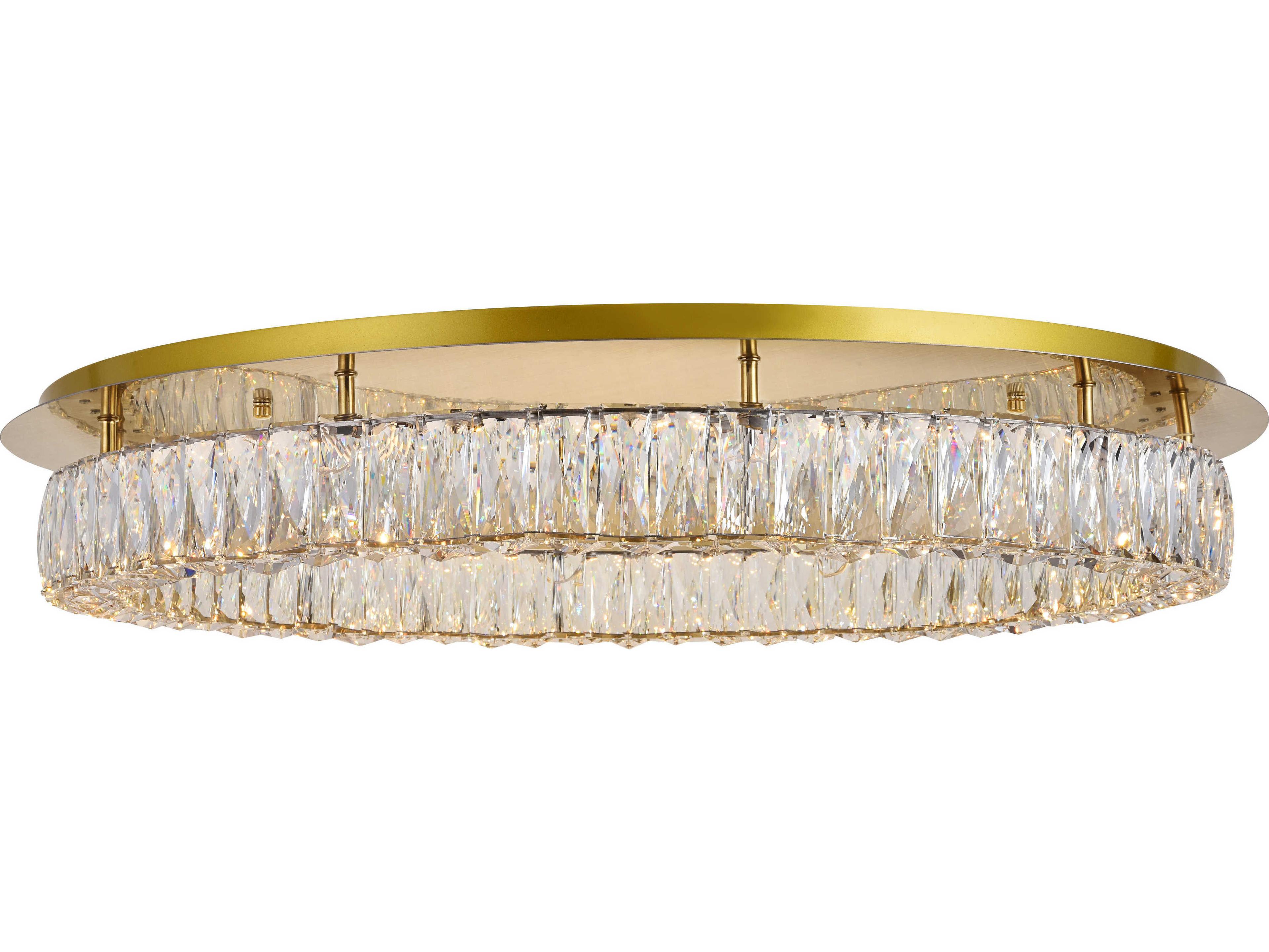 Elegant Lighting Monroe Chrome Crystal LED Drum Flush Mount