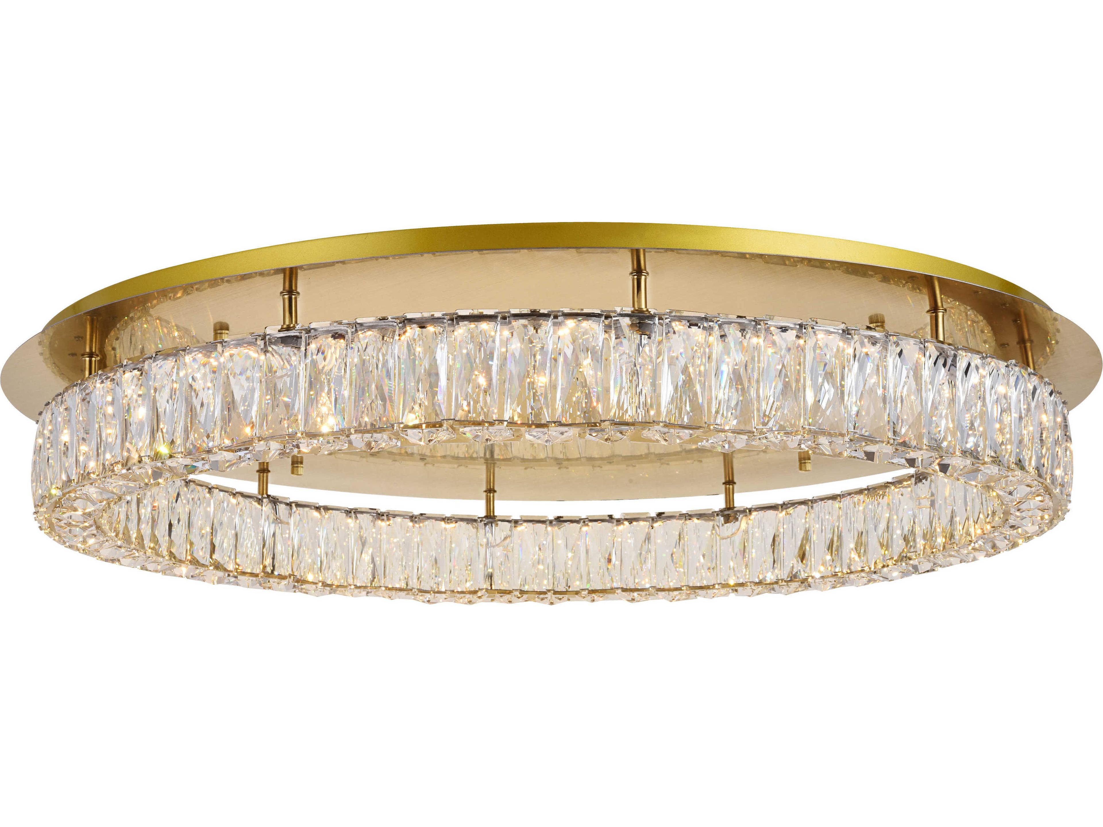 Elegant Lighting Monroe Chrome Crystal LED Drum Flush Mount