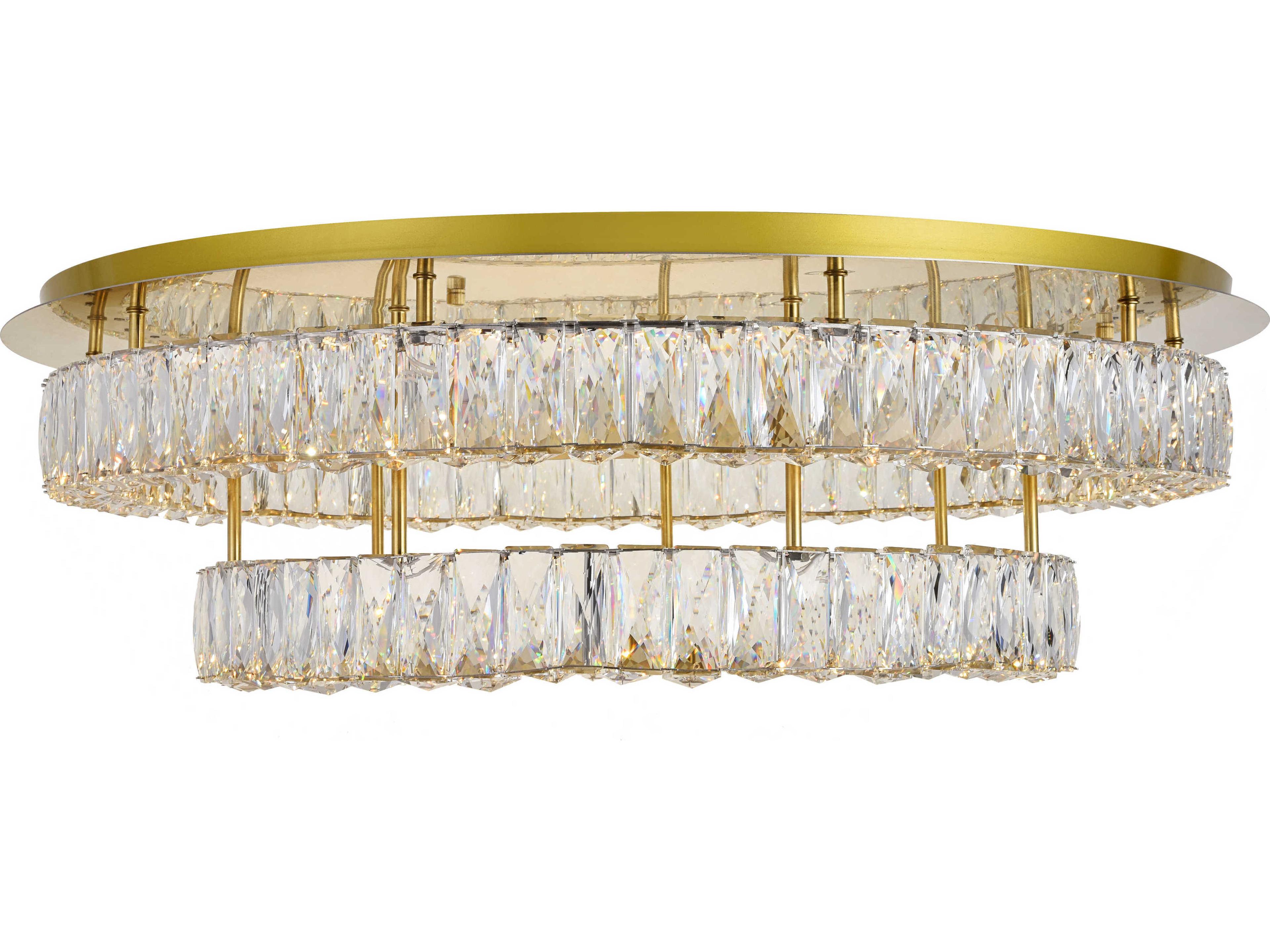 Elegant Lighting Monroe Chrome Crystal LED Drum Flush Mount