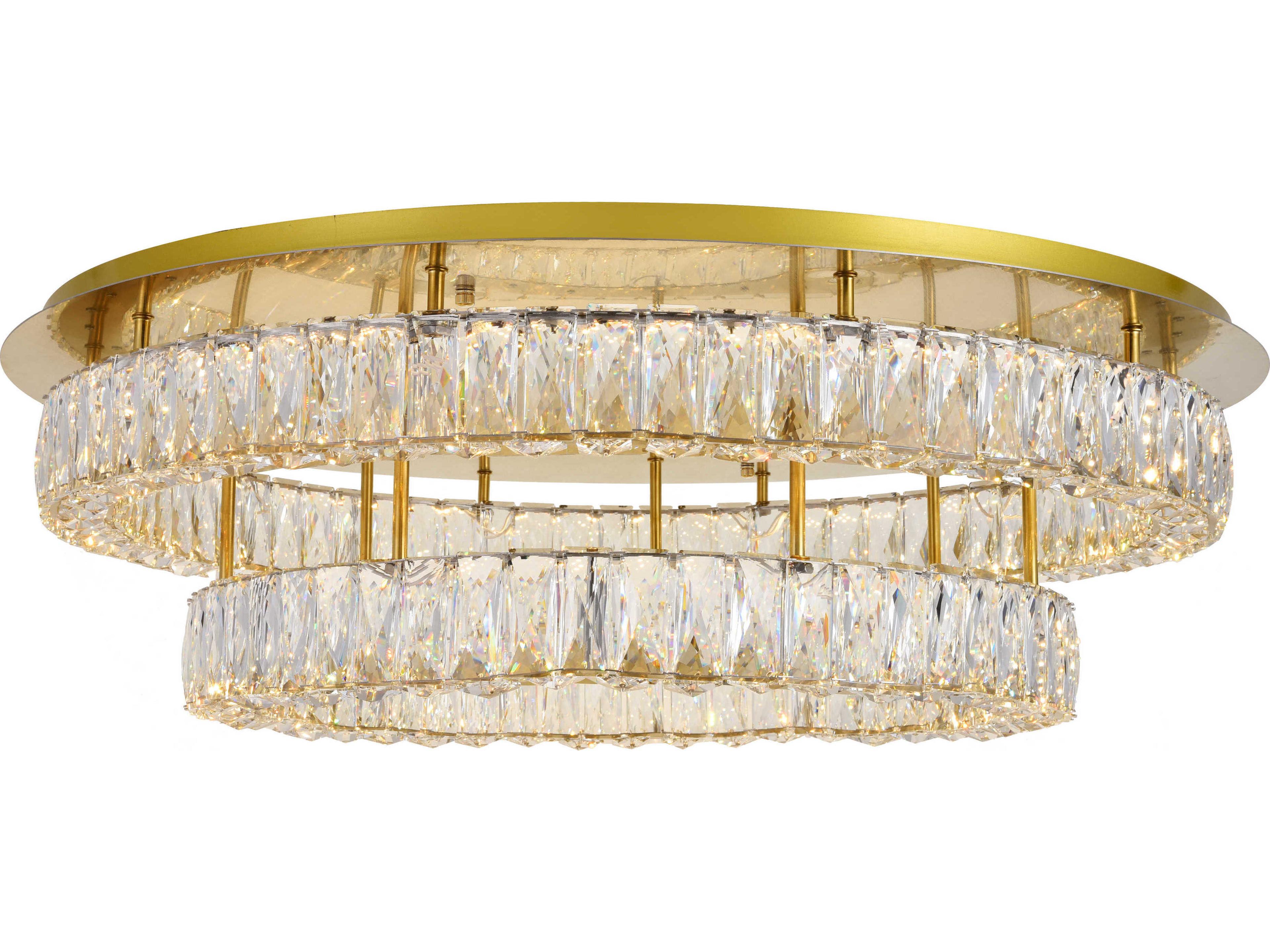 Elegant Lighting Monroe Chrome Crystal LED Drum Flush Mount