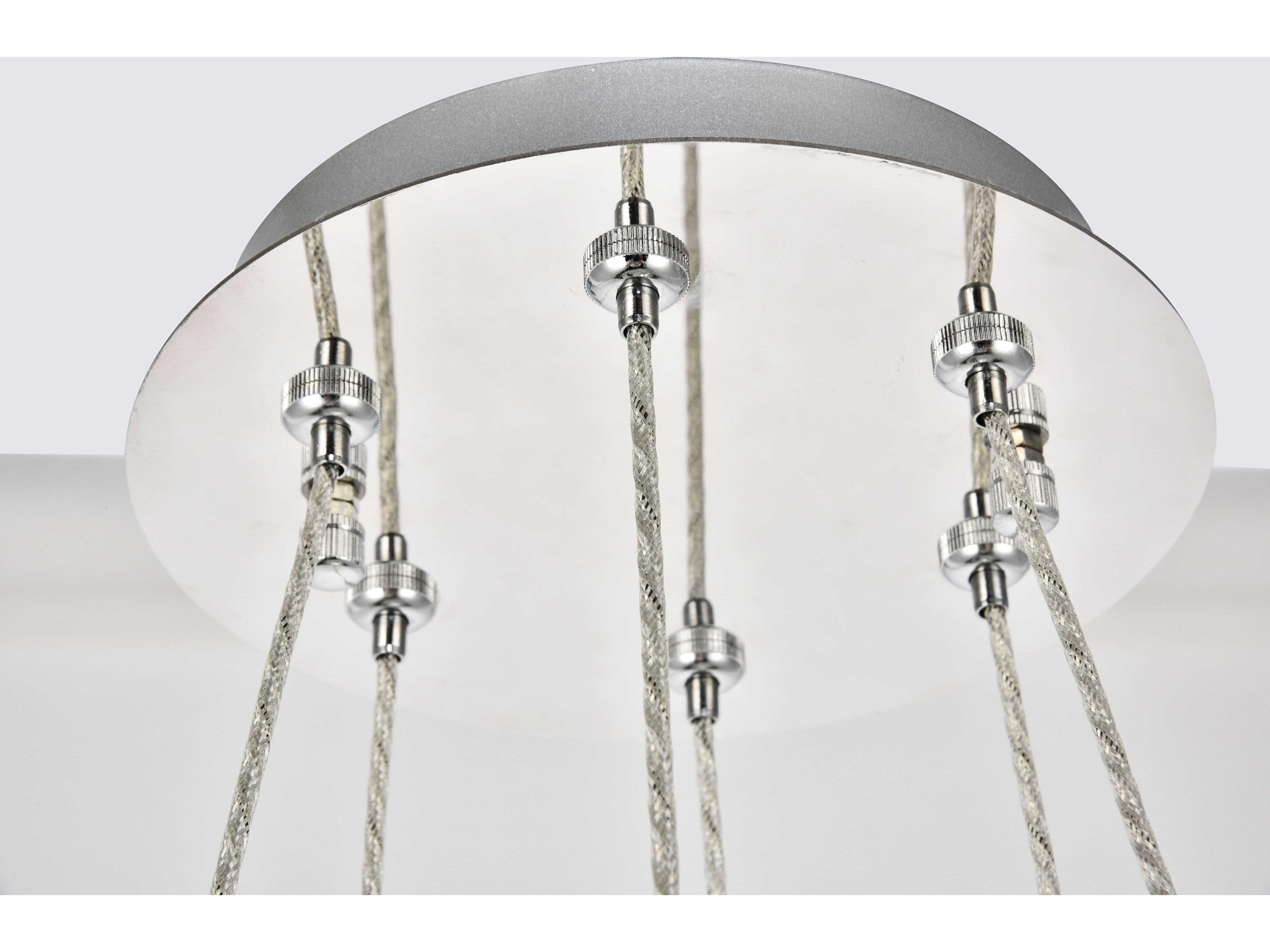 Elegant Lighting Monroe 1-Light Chrome Clear Crystal LED Drum Pendant
