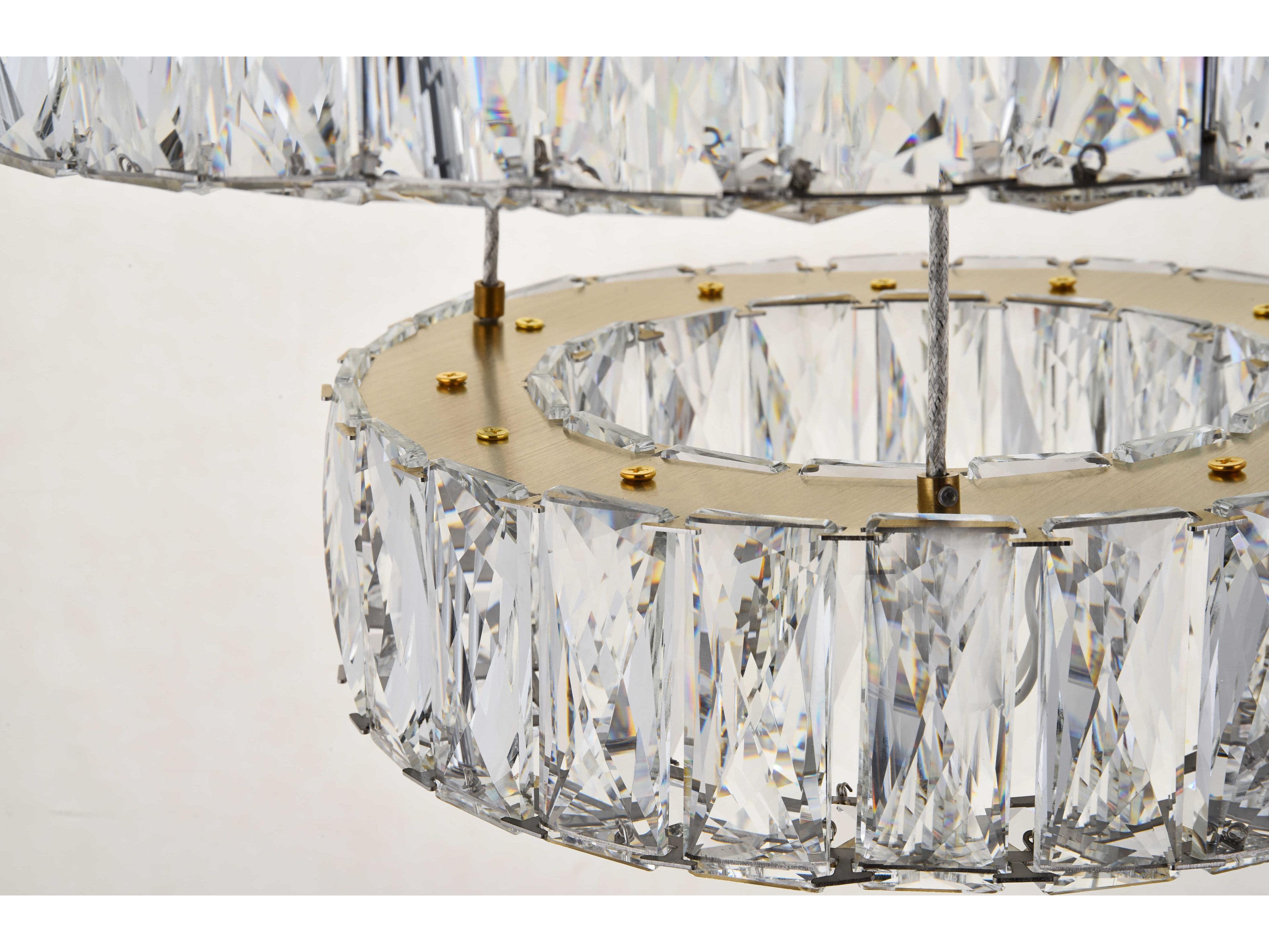 Elegant Lighting Monroe 2-Light Gold Clear Crystal LED Drum Chandelier