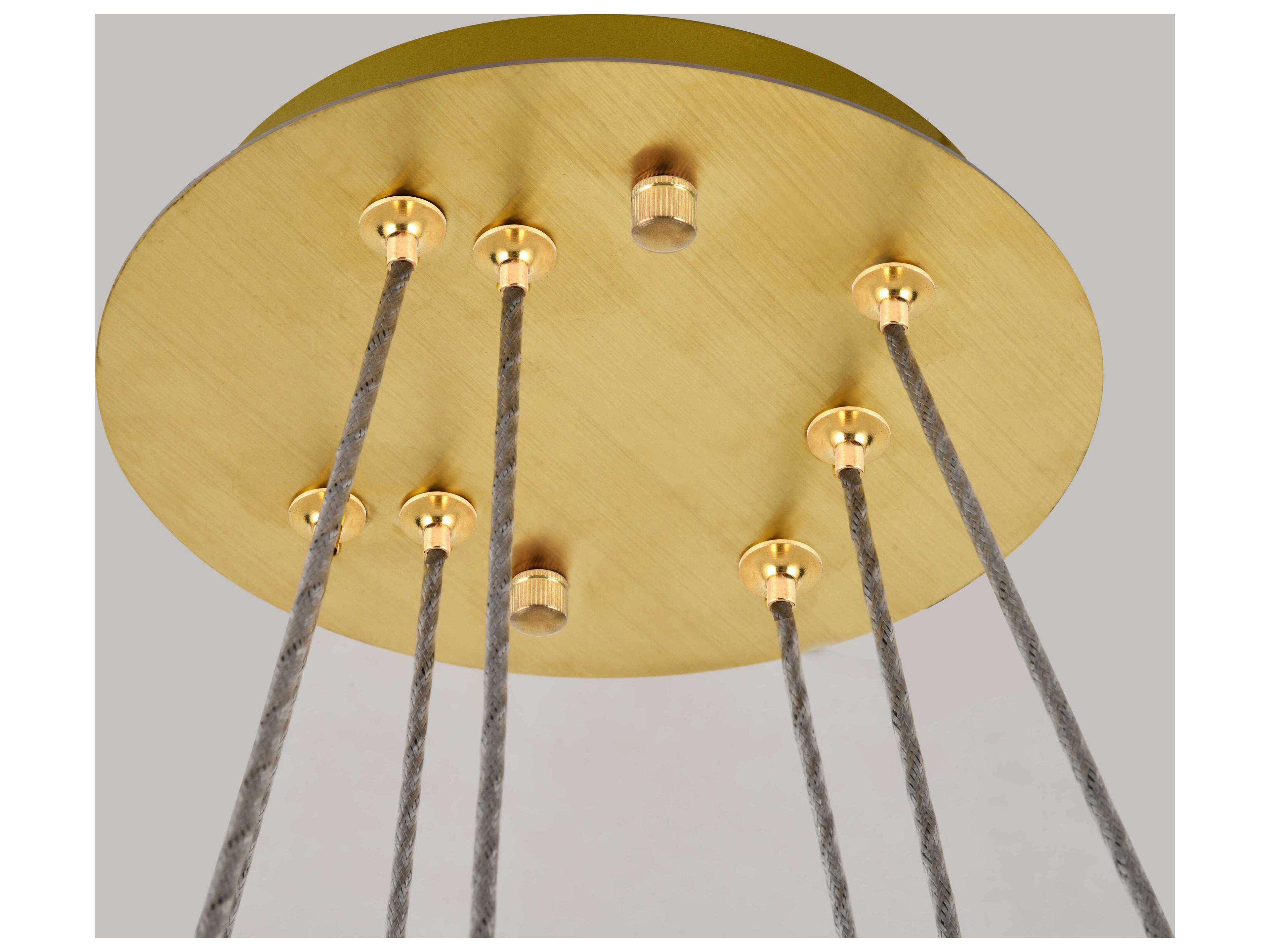 Elegant Lighting Monroe 2-Light Gold Clear Crystal LED Drum Chandelier