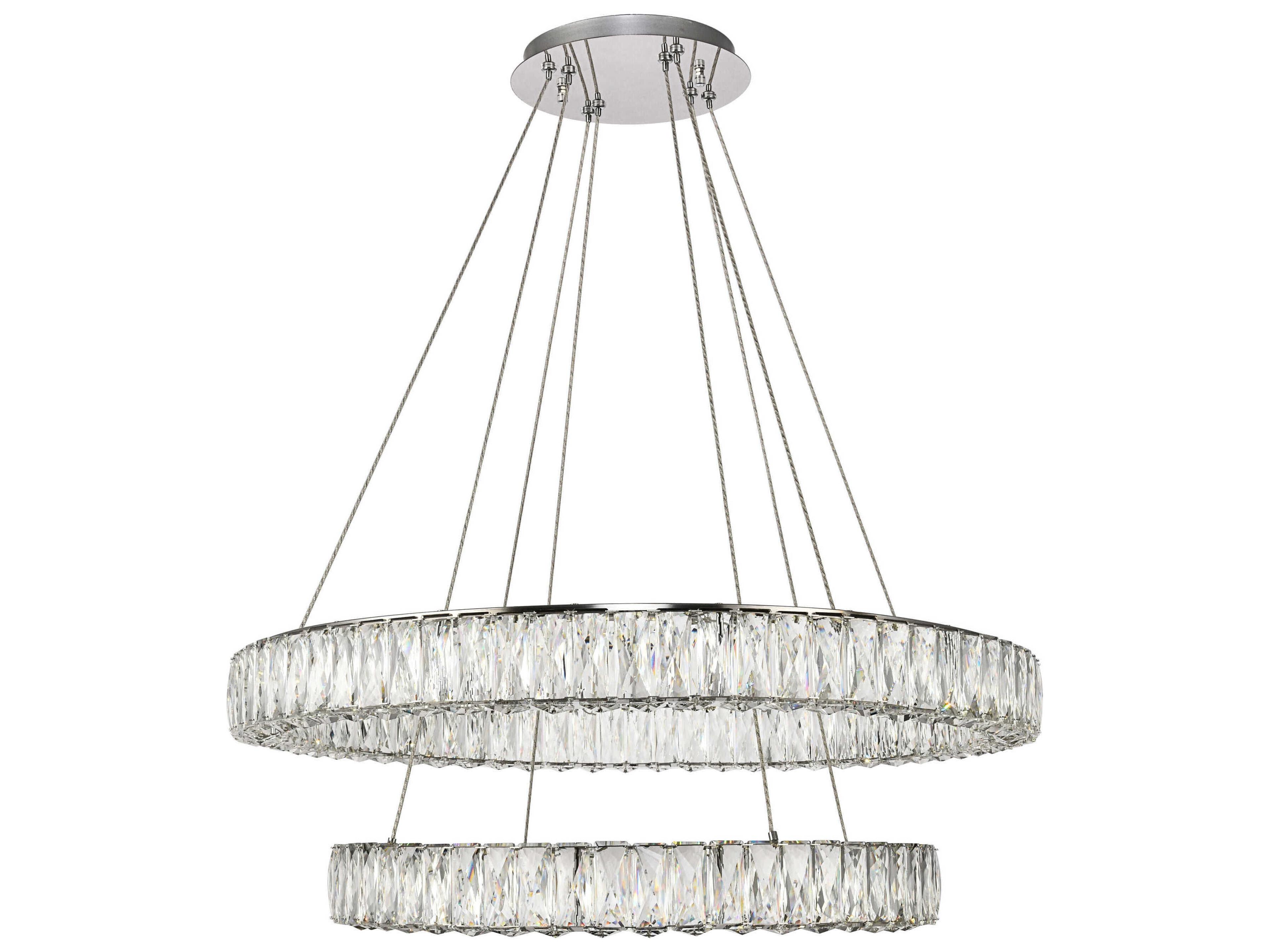 Monroe 1-Light Chrome Clear Crystal LED Drum Pendant