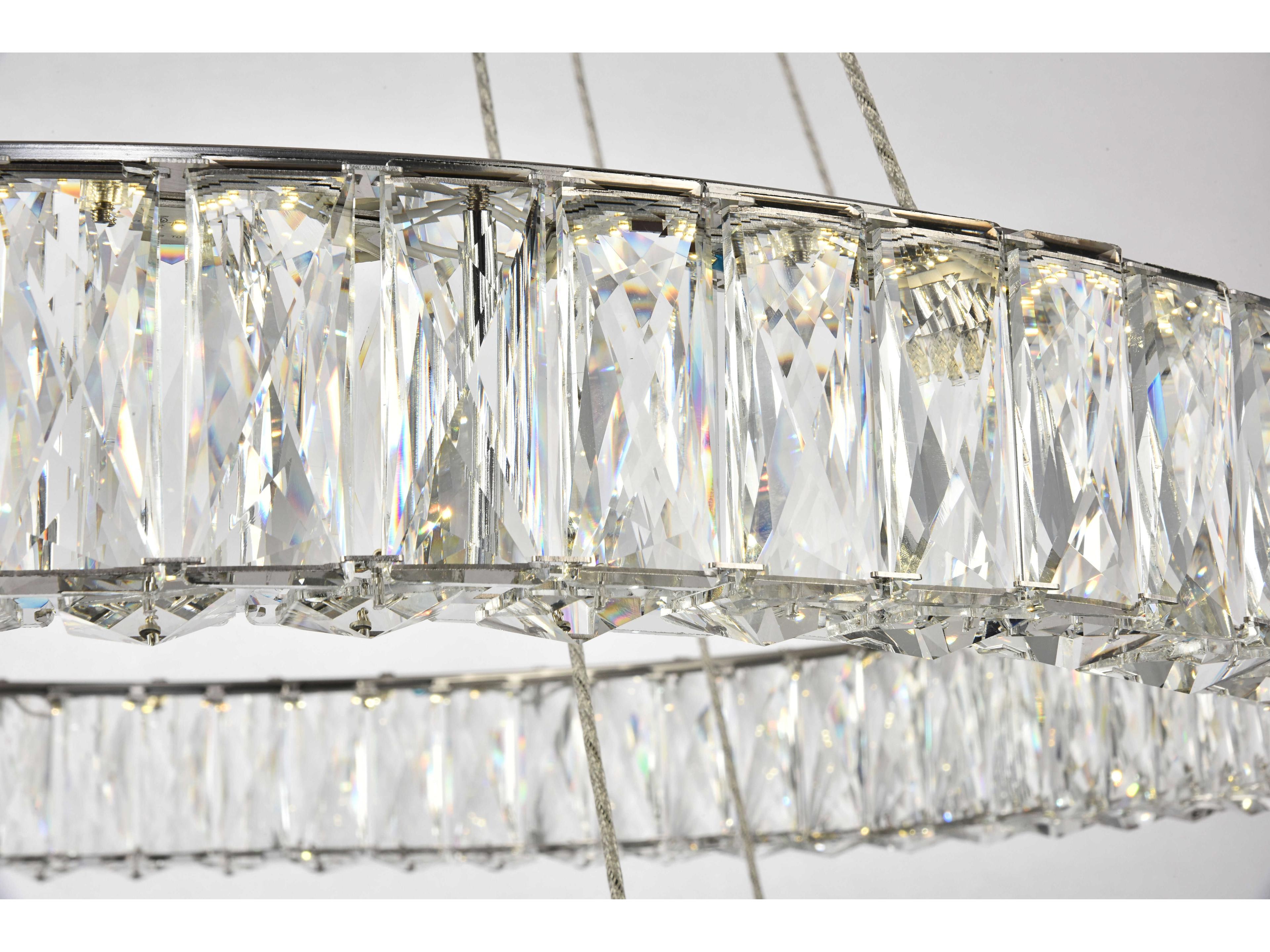 Elegant Lighting Monroe 1-Light Chrome Clear Crystal LED Drum Pendant