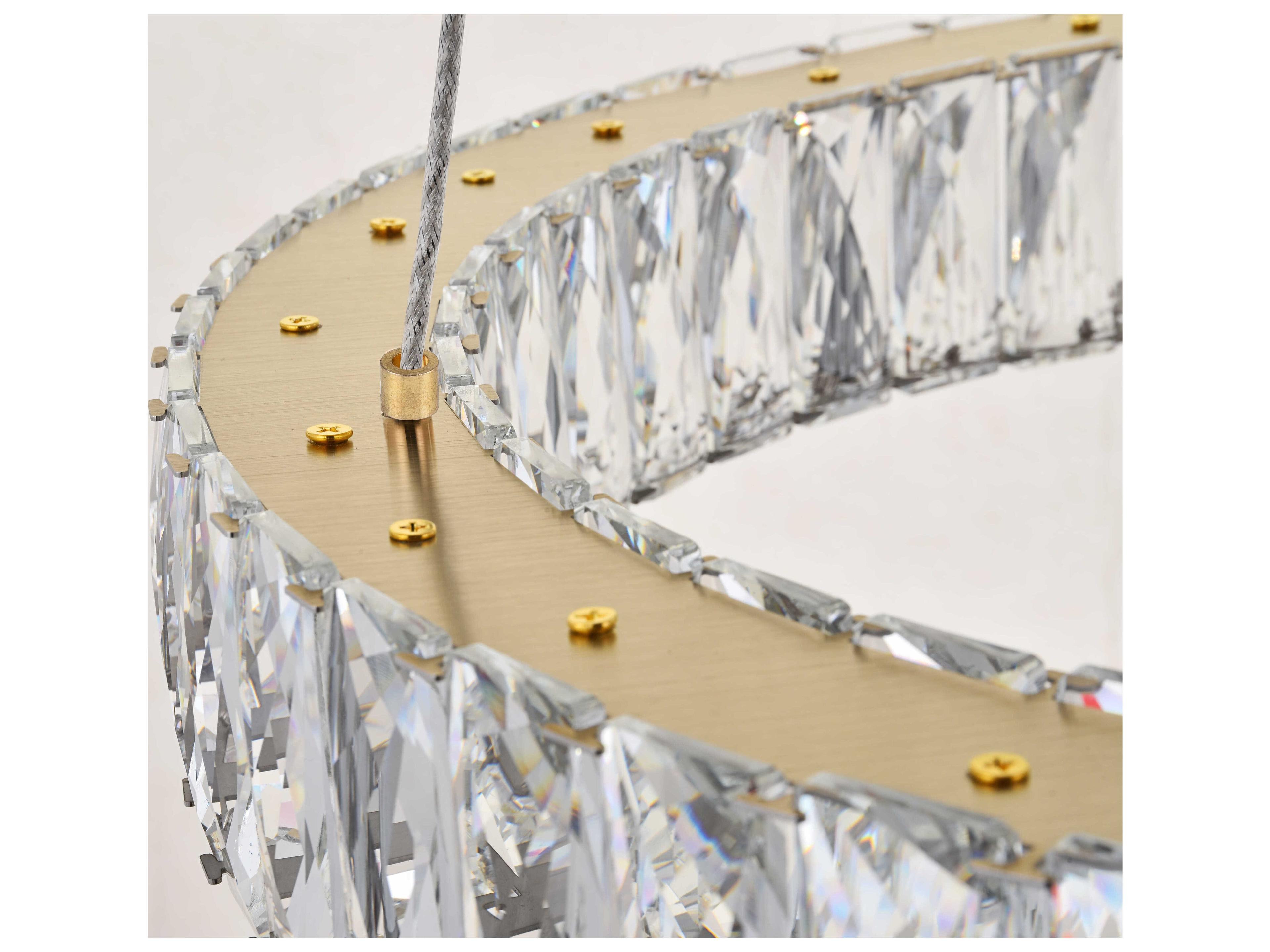 Elegant Lighting Monroe 2-Light Gold Clear Crystal LED Drum Chandelier