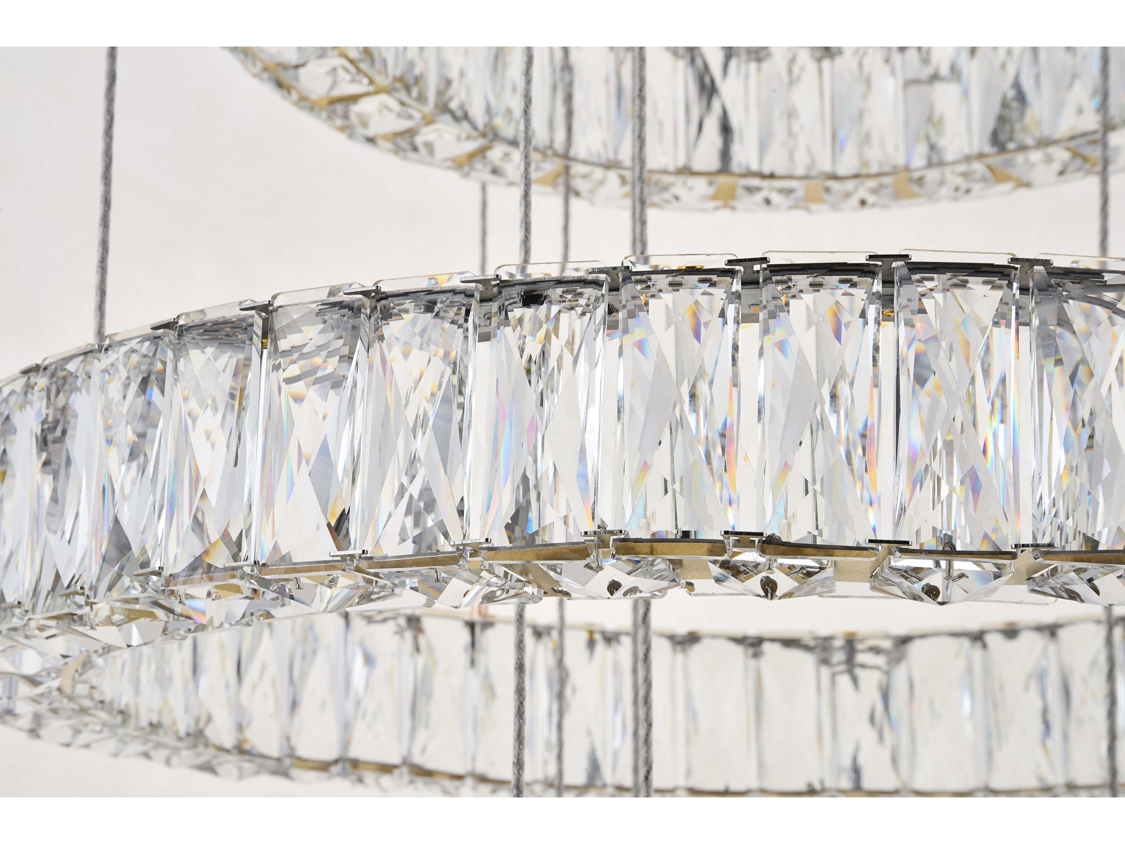 Elegant Lighting Monroe 5-Light Gold Clear Crystal LED Drum Tiered Chandelier