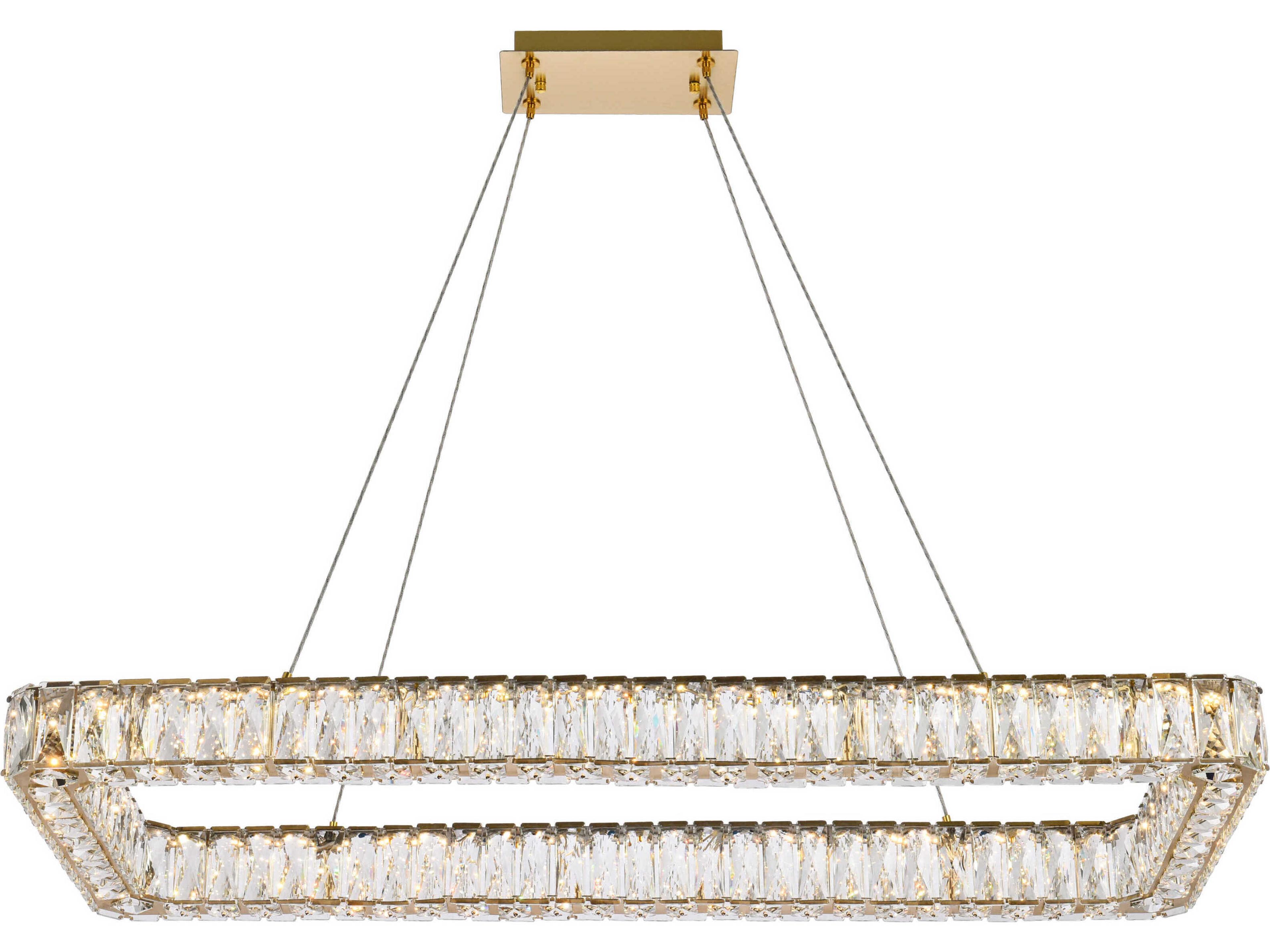 Monroe 1-Light Gold Crystal LED Linear Island Pendant