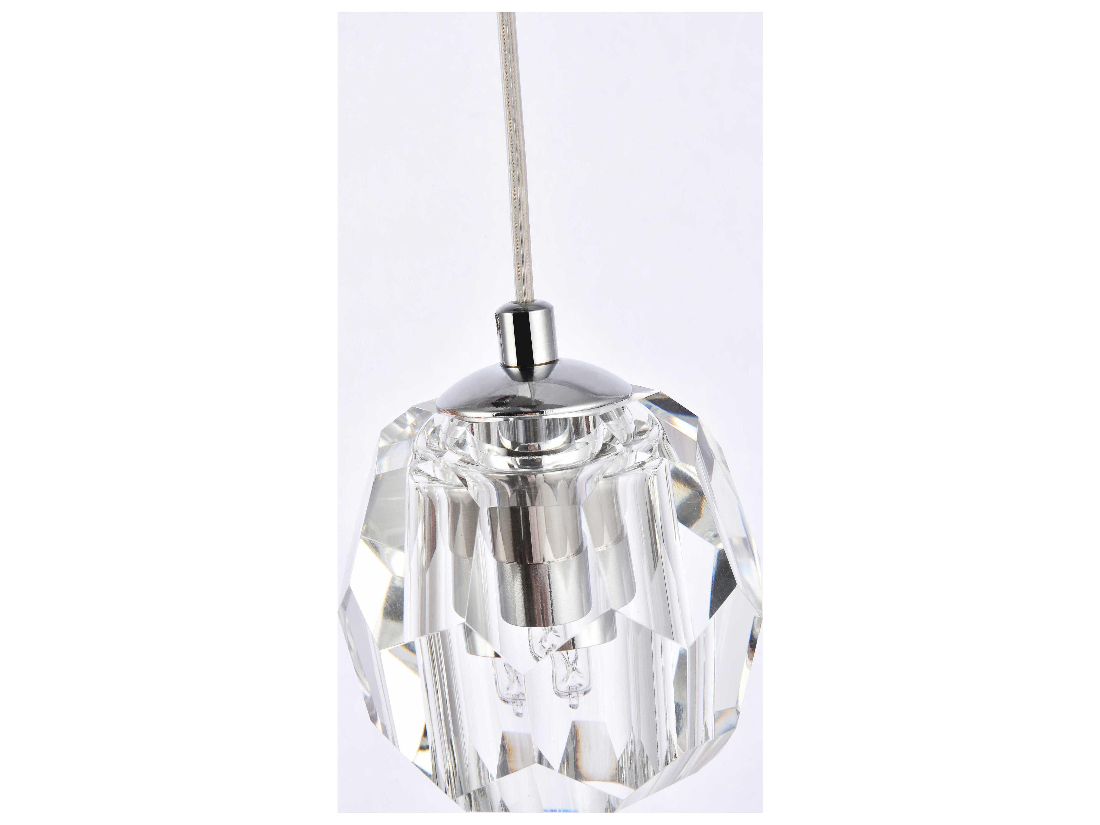 Elegant Lighting Eren 3-Light Chrome Crystal Glass Geometric Pendant
