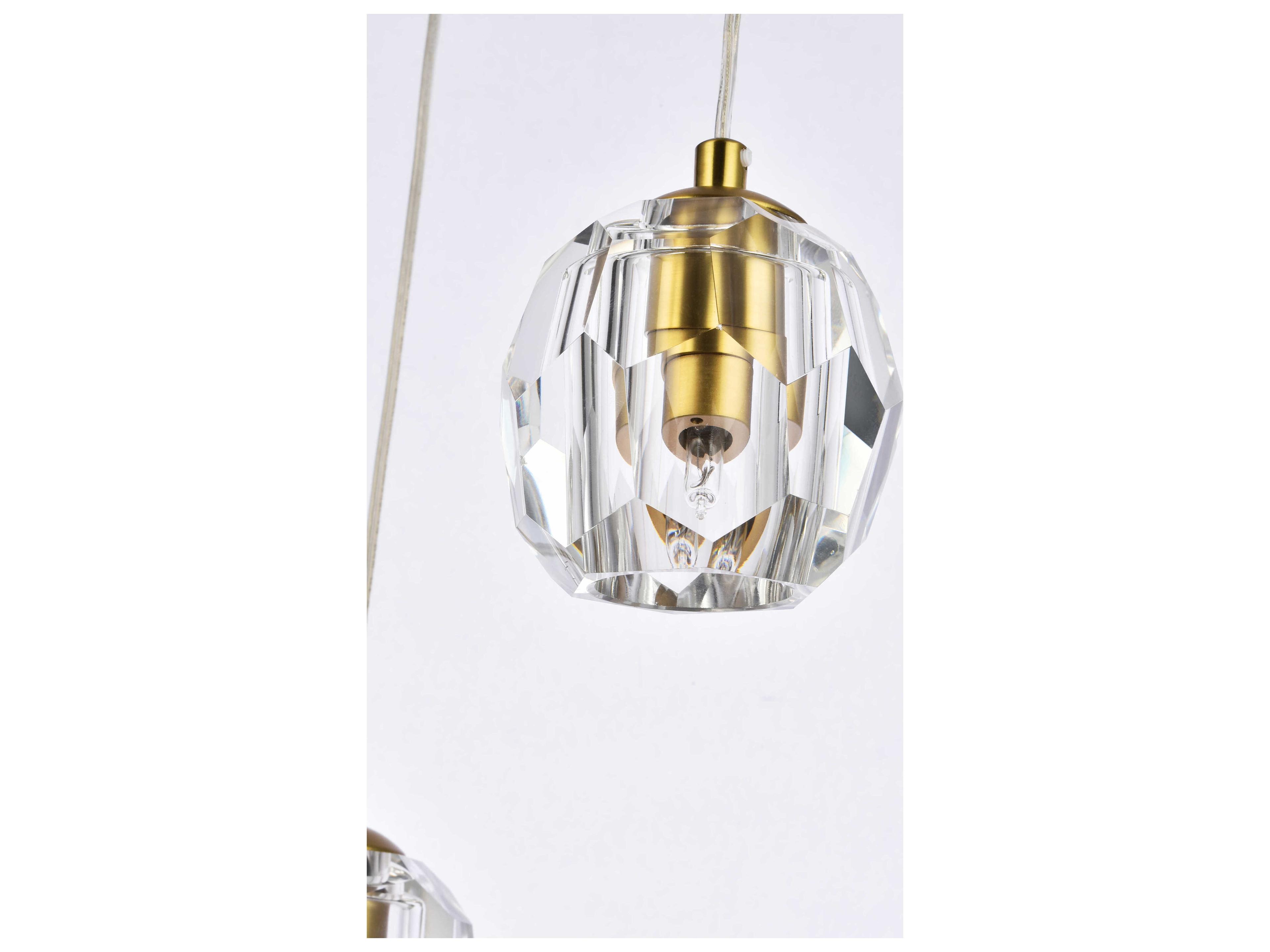 Elegant Lighting Eren 3-Light Gold Crystal Glass Geometric Pendant