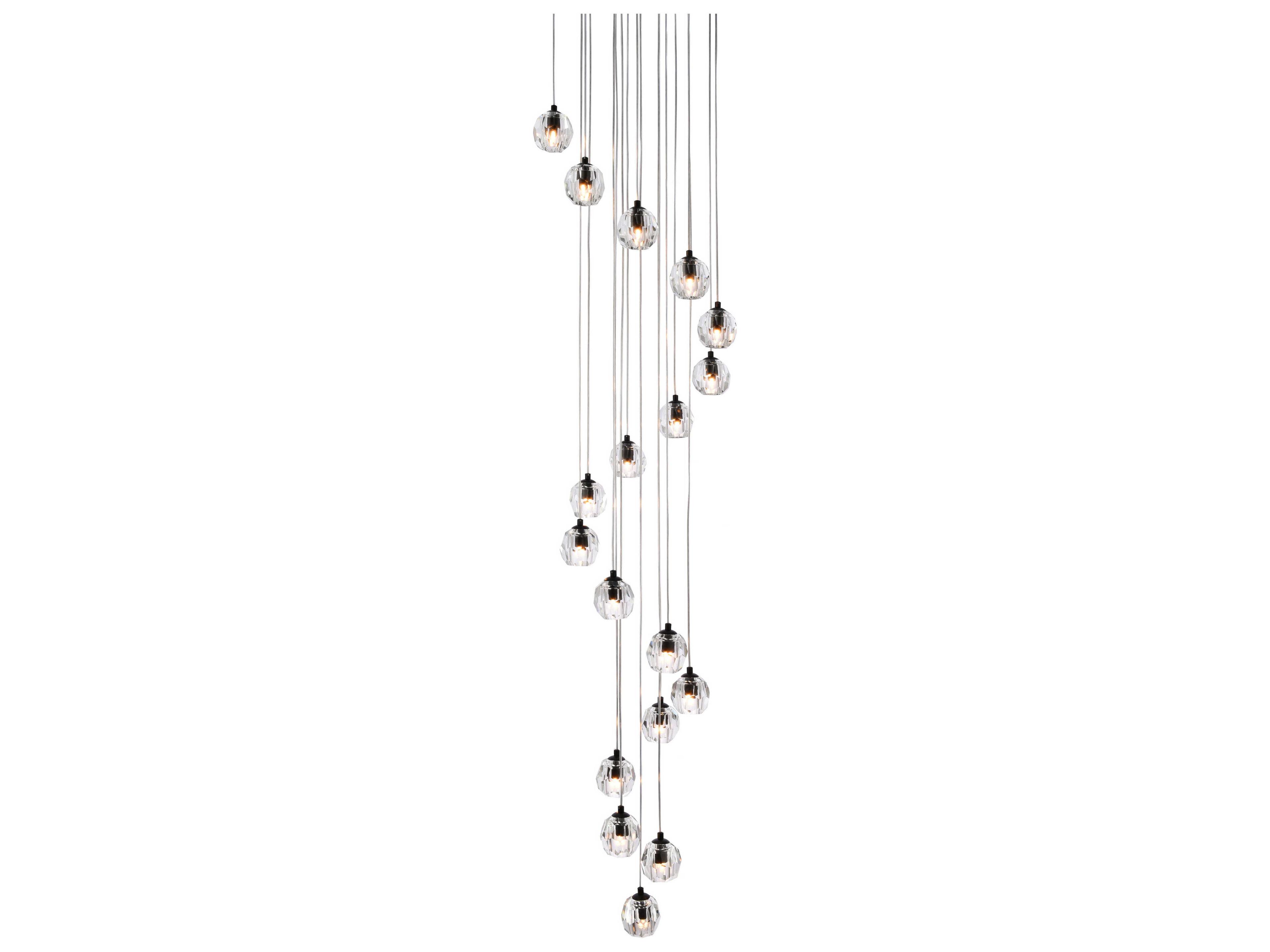 Elegant Lighting Eren 18-Light8-Light Black Crystal Glass Geometric Pendant