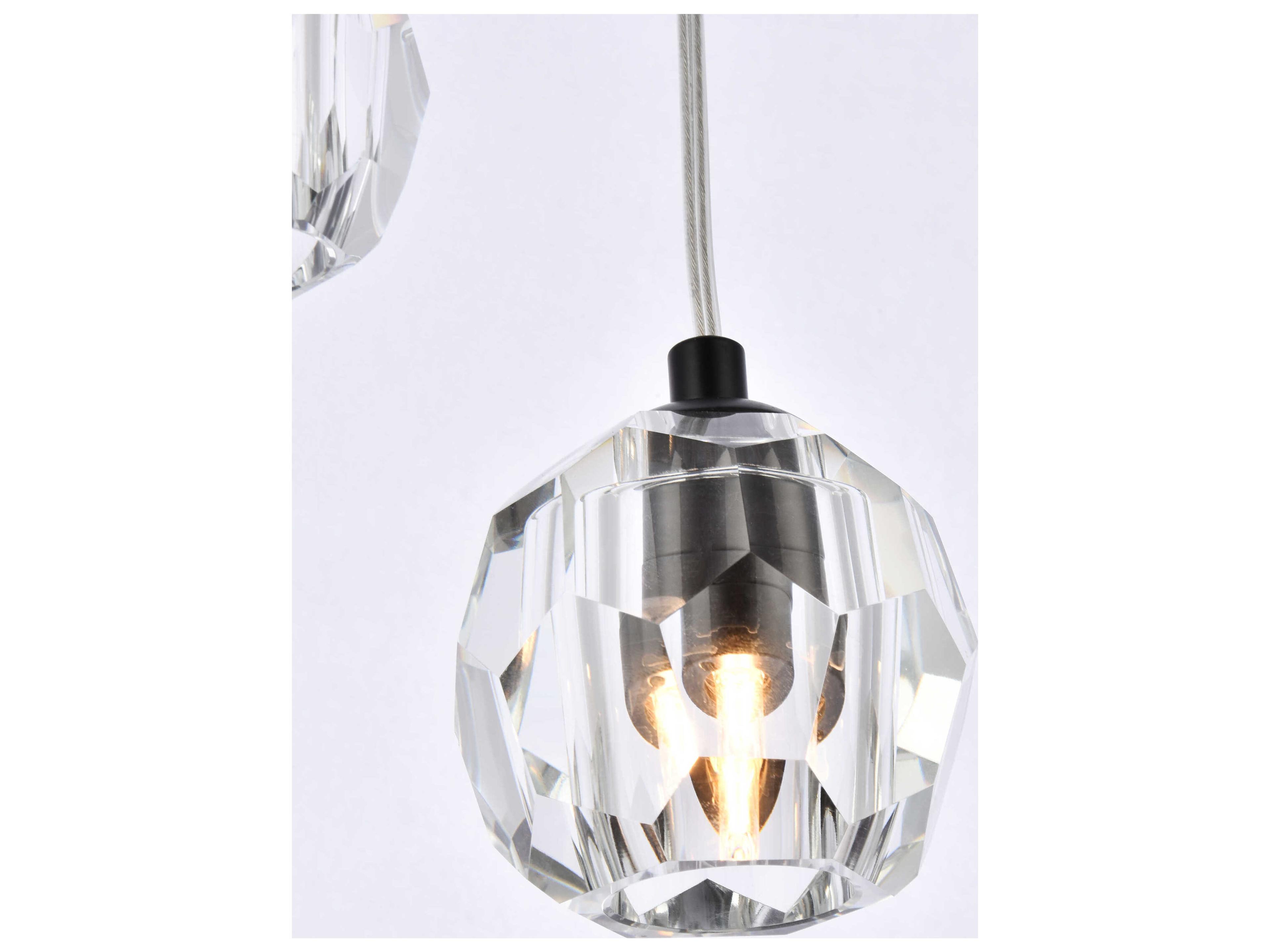 Elegant Lighting Eren 18-Light8-Light Black Crystal Glass Geometric Pendant