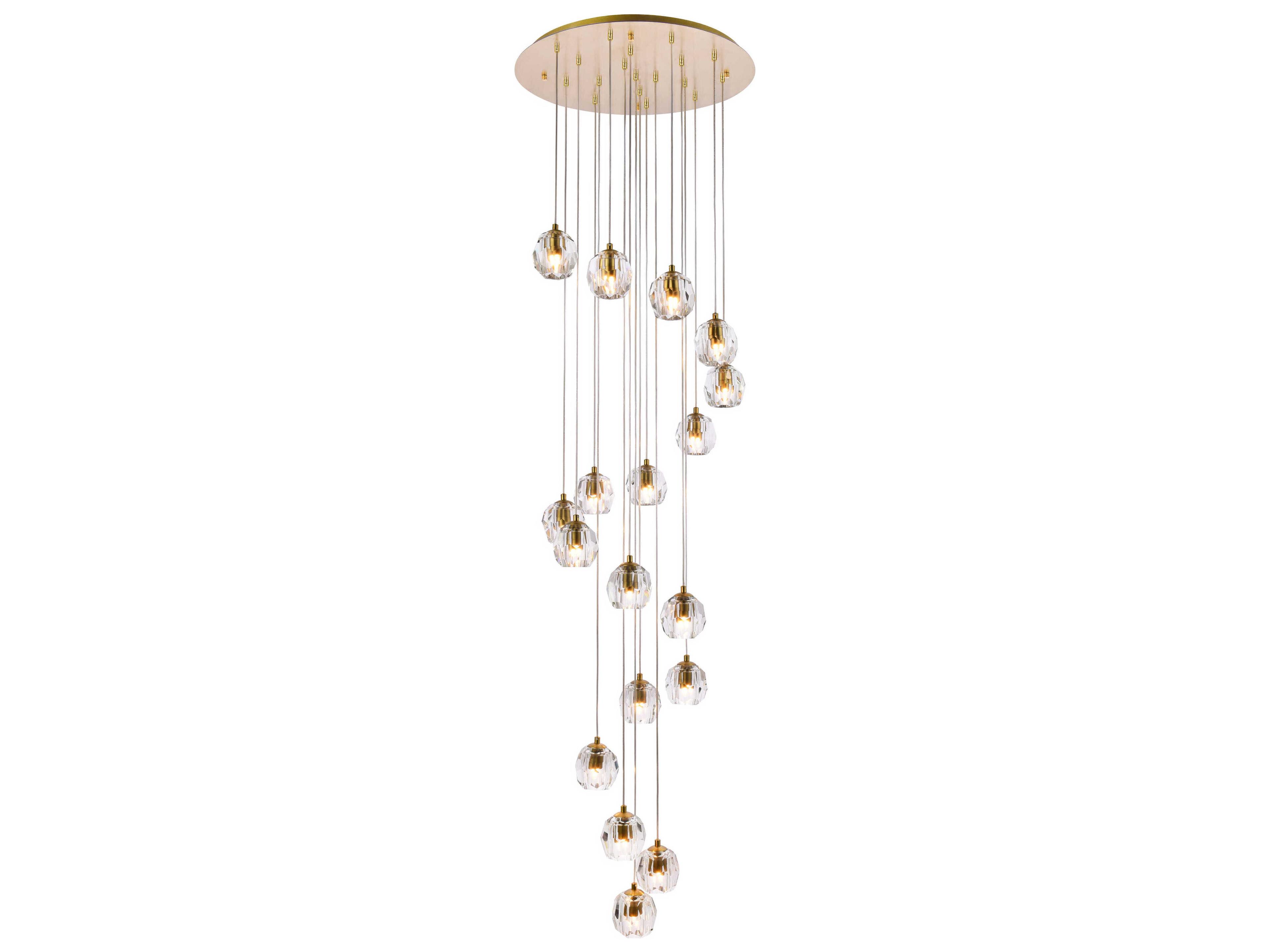 Eren 18-Light8-Light Gold Crystal Glass Geometric Pendant