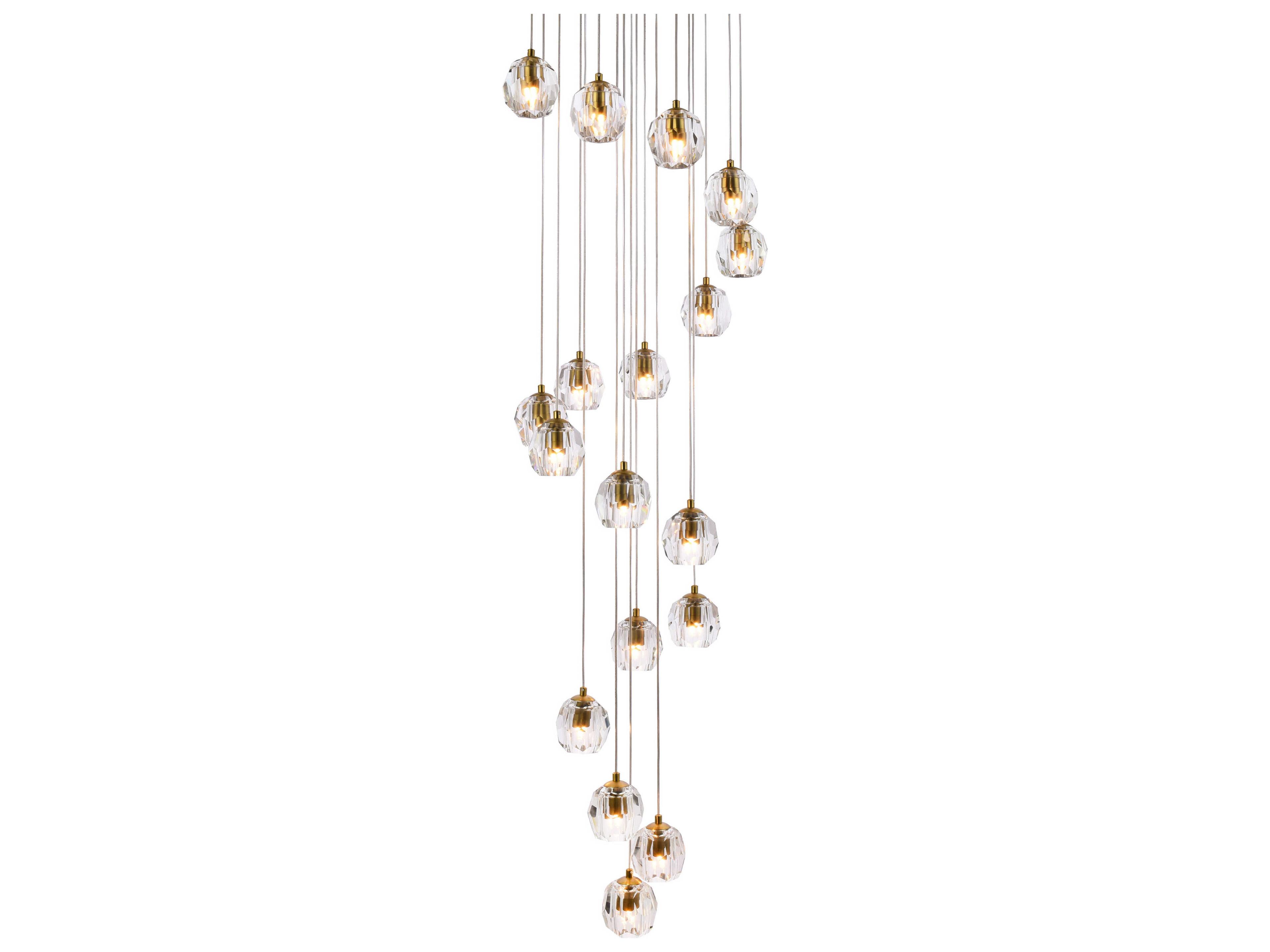 Elegant Lighting Eren 18-Light8-Light Gold Crystal Glass Geometric Pendant