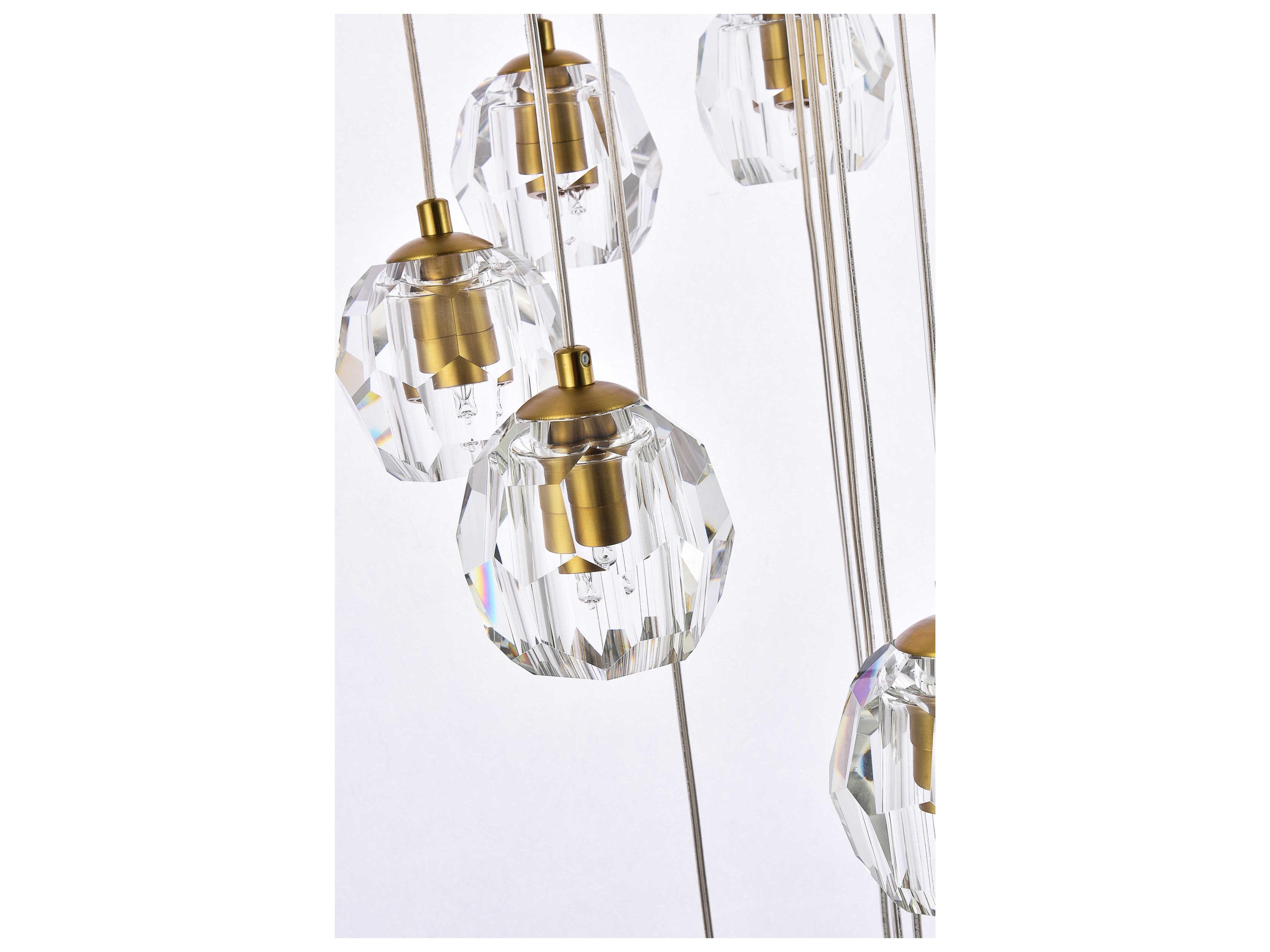 Elegant Lighting Eren 18-Light8-Light Gold Crystal Glass Geometric Pendant