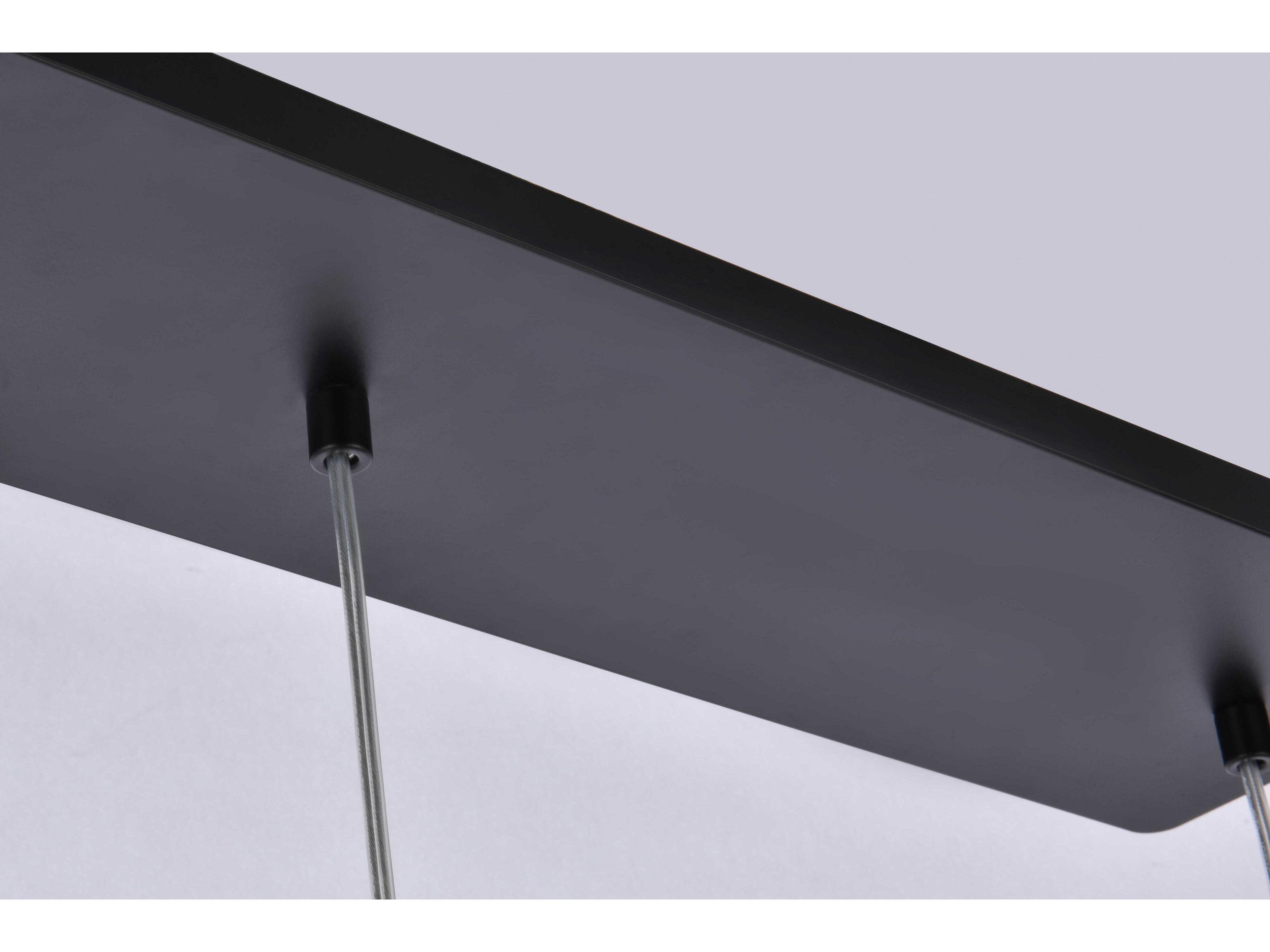 Elegant Lighting Eren 3-Light Black Crystal Glass Geometric Island Pendant