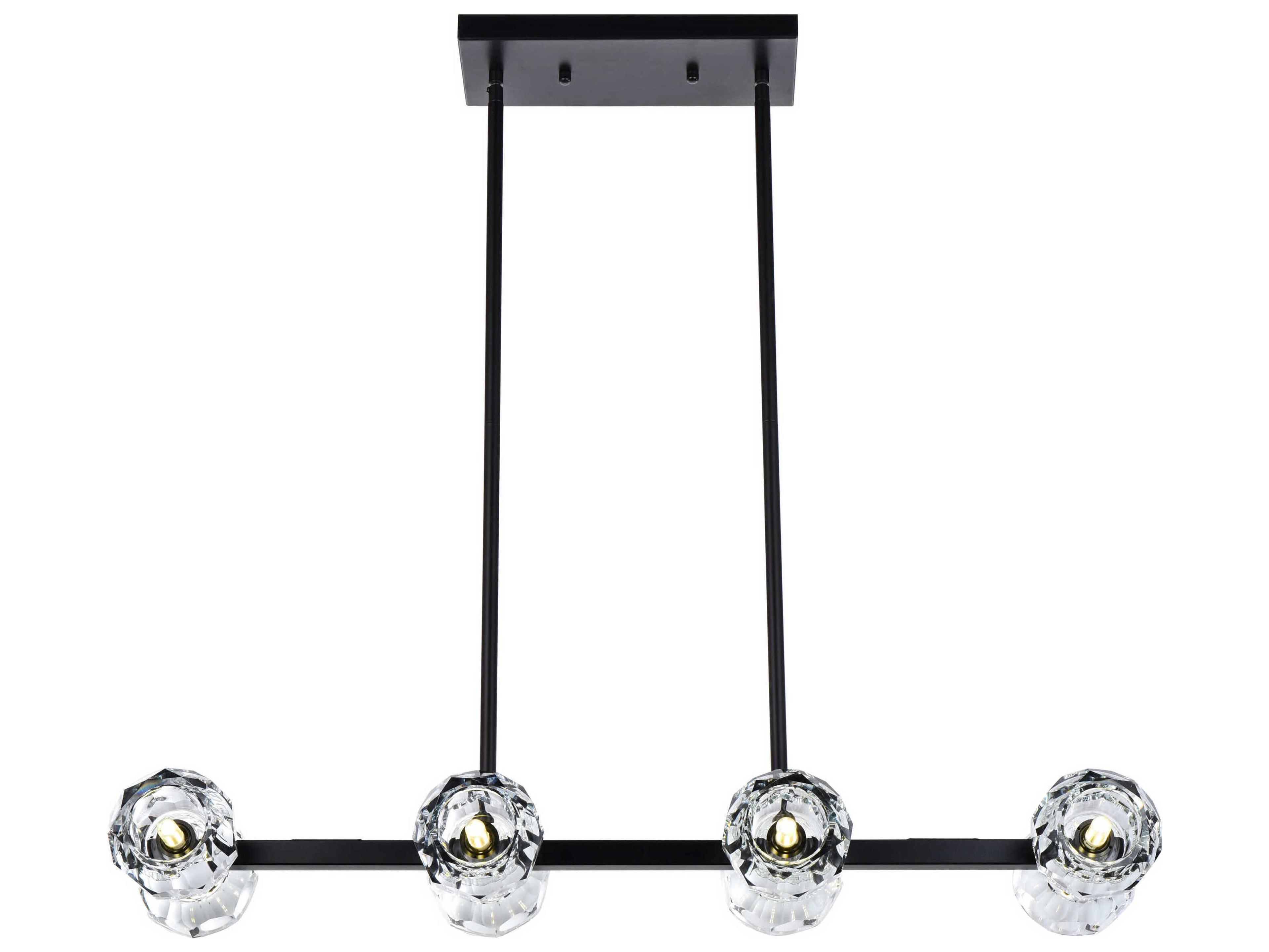 Eren 8-Light Black Linear Island Pendant
