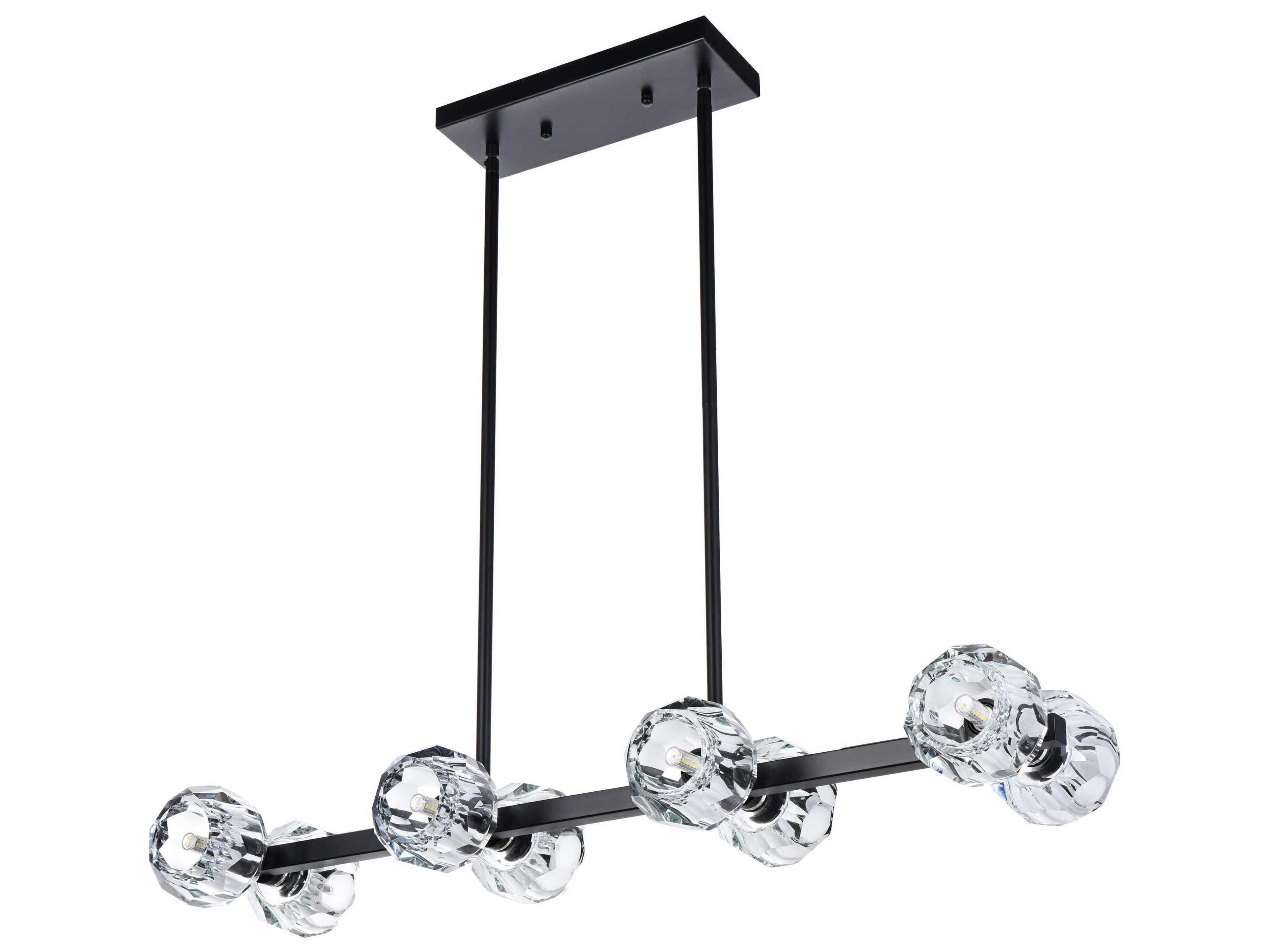 Elegant Lighting Eren 8-Light Black Linear Island Pendant