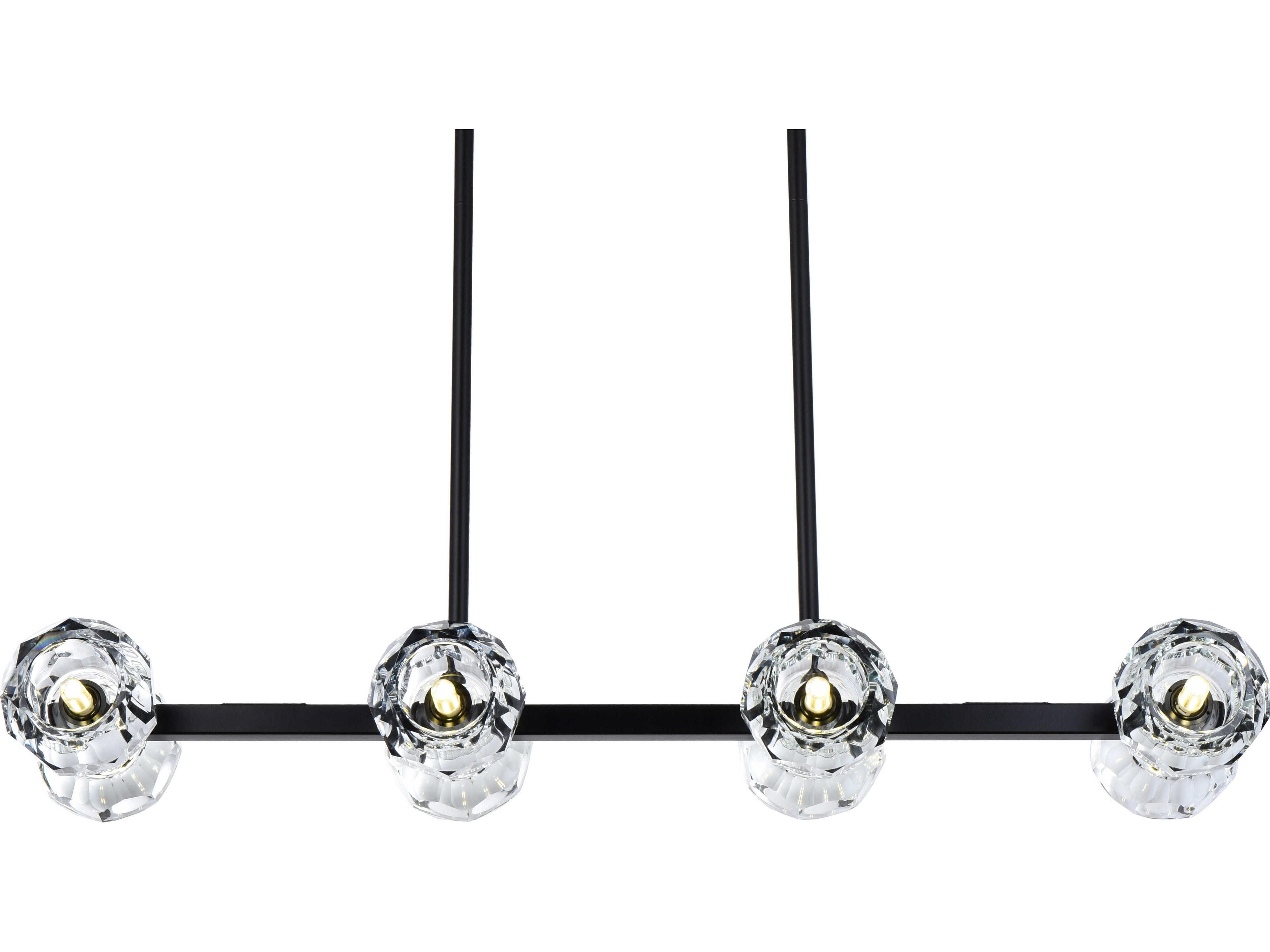 Elegant Lighting Eren 8-Light Black Linear Island Pendant