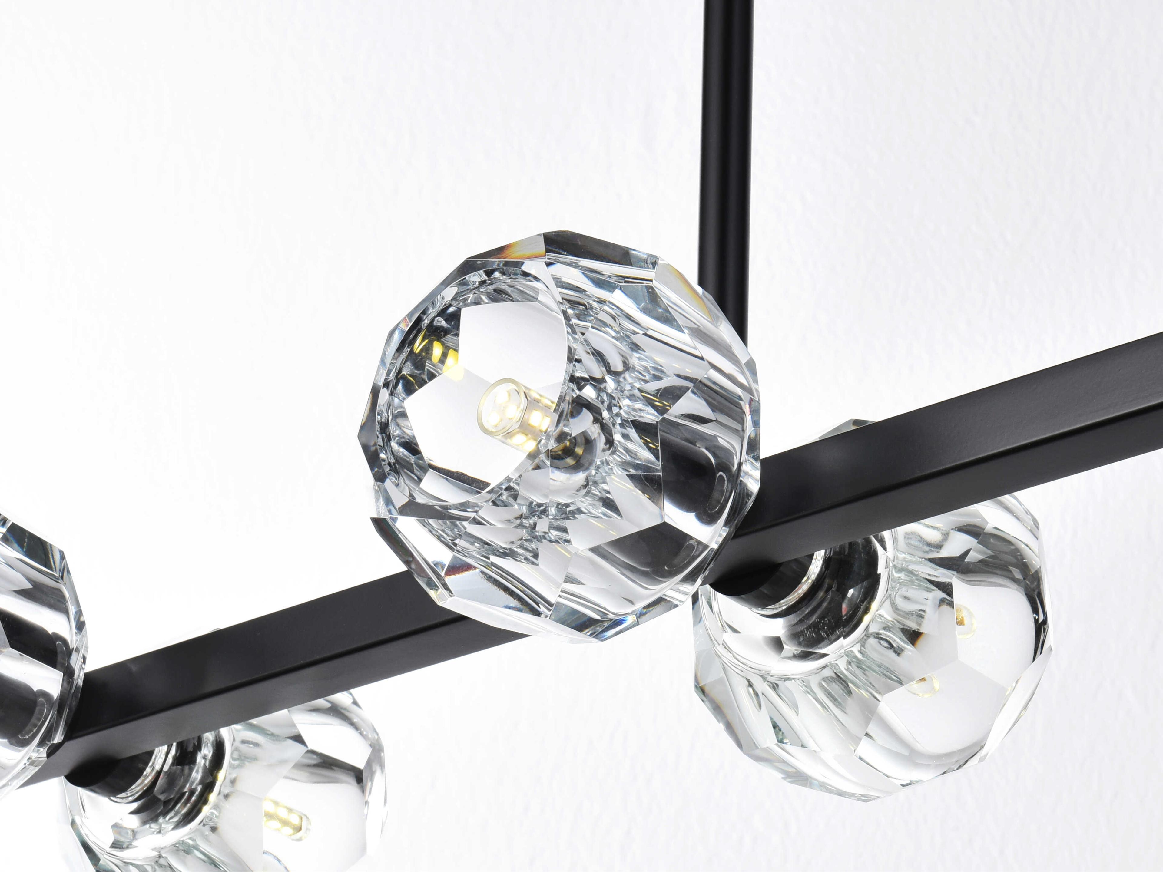 Elegant Lighting Eren 8-Light Black Linear Island Pendant