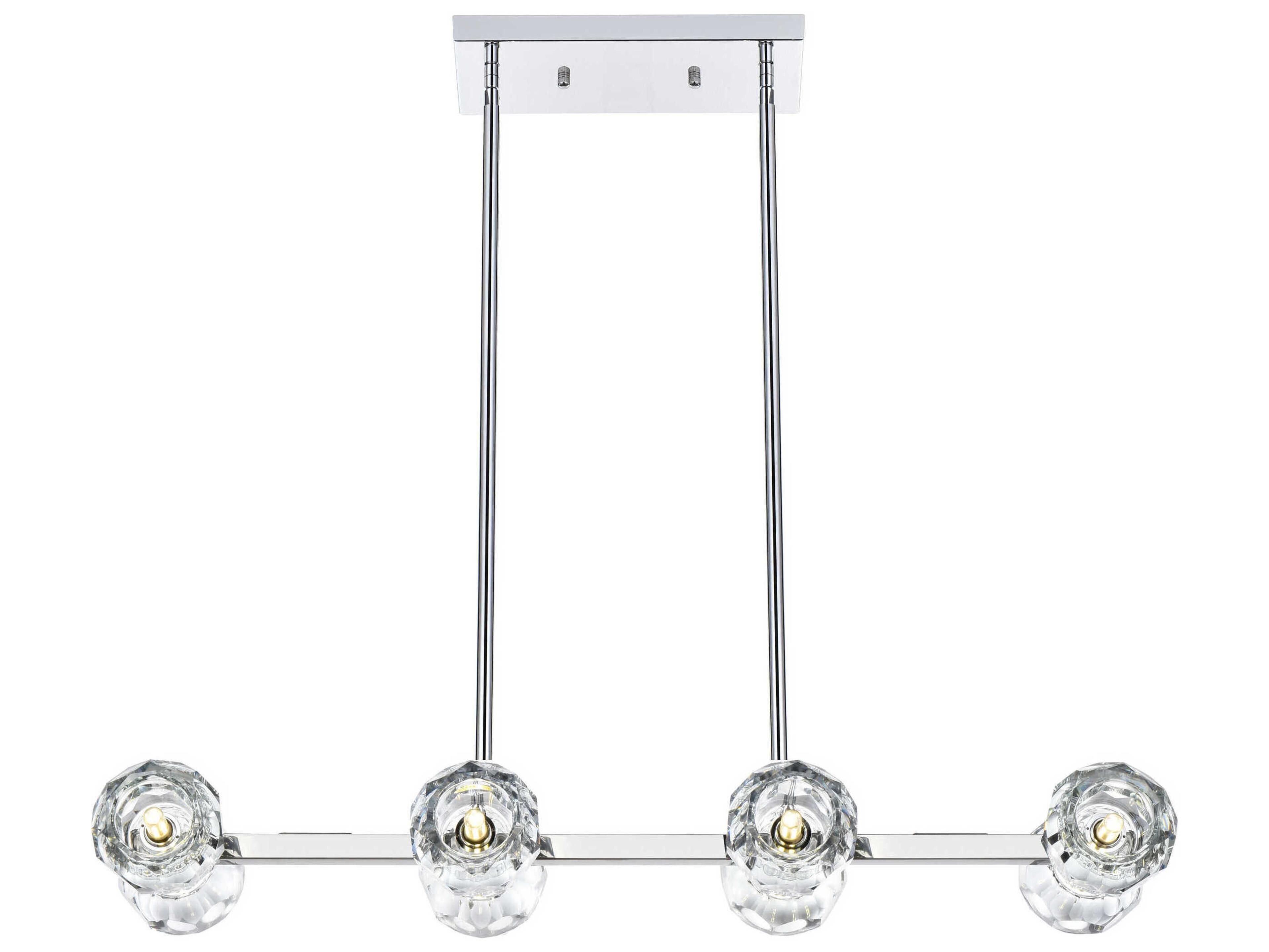 Eren 8-Light Chrome Linear Island Pendant