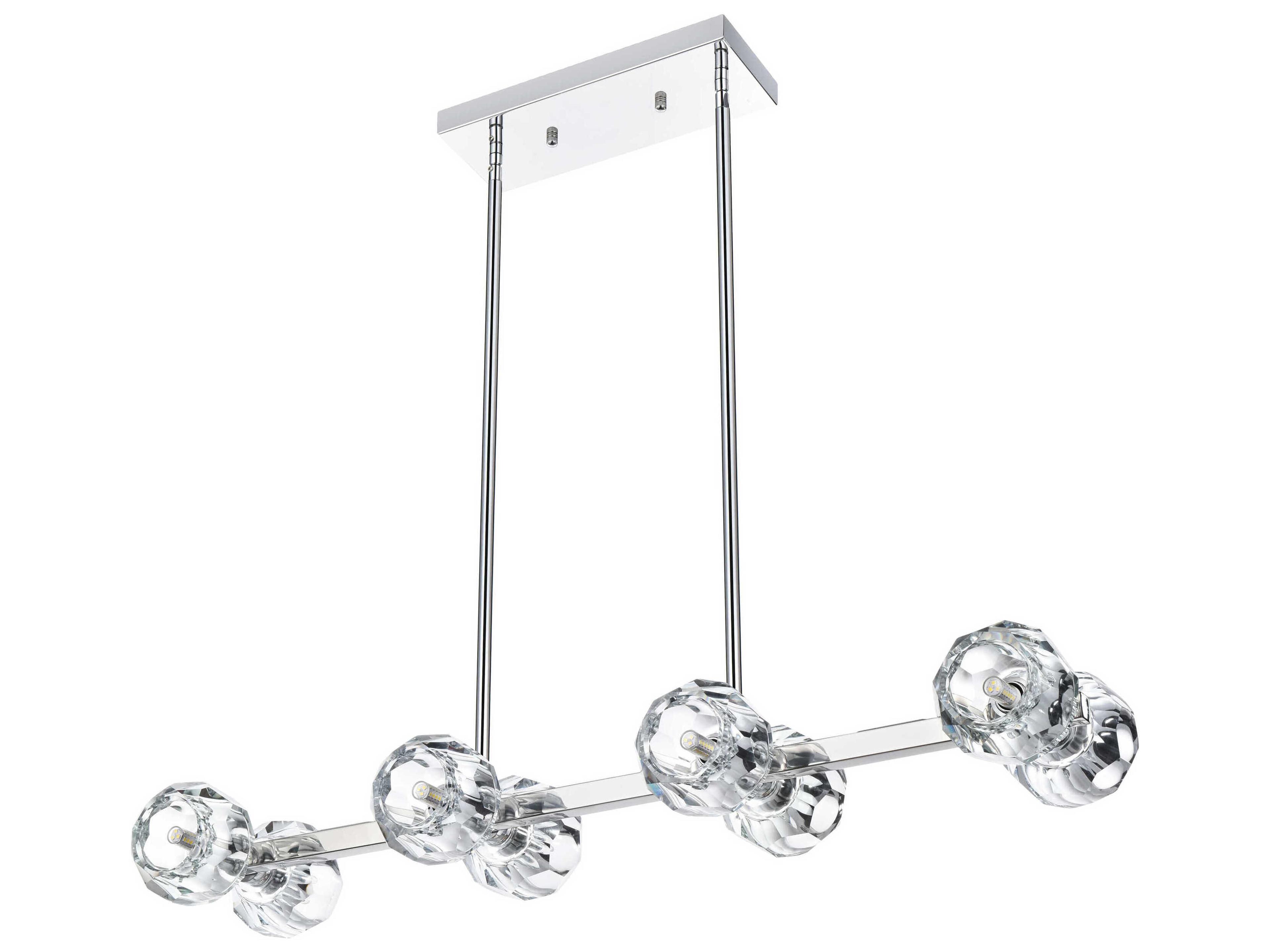 Elegant Lighting Eren 8-Light Chrome Linear Island Pendant