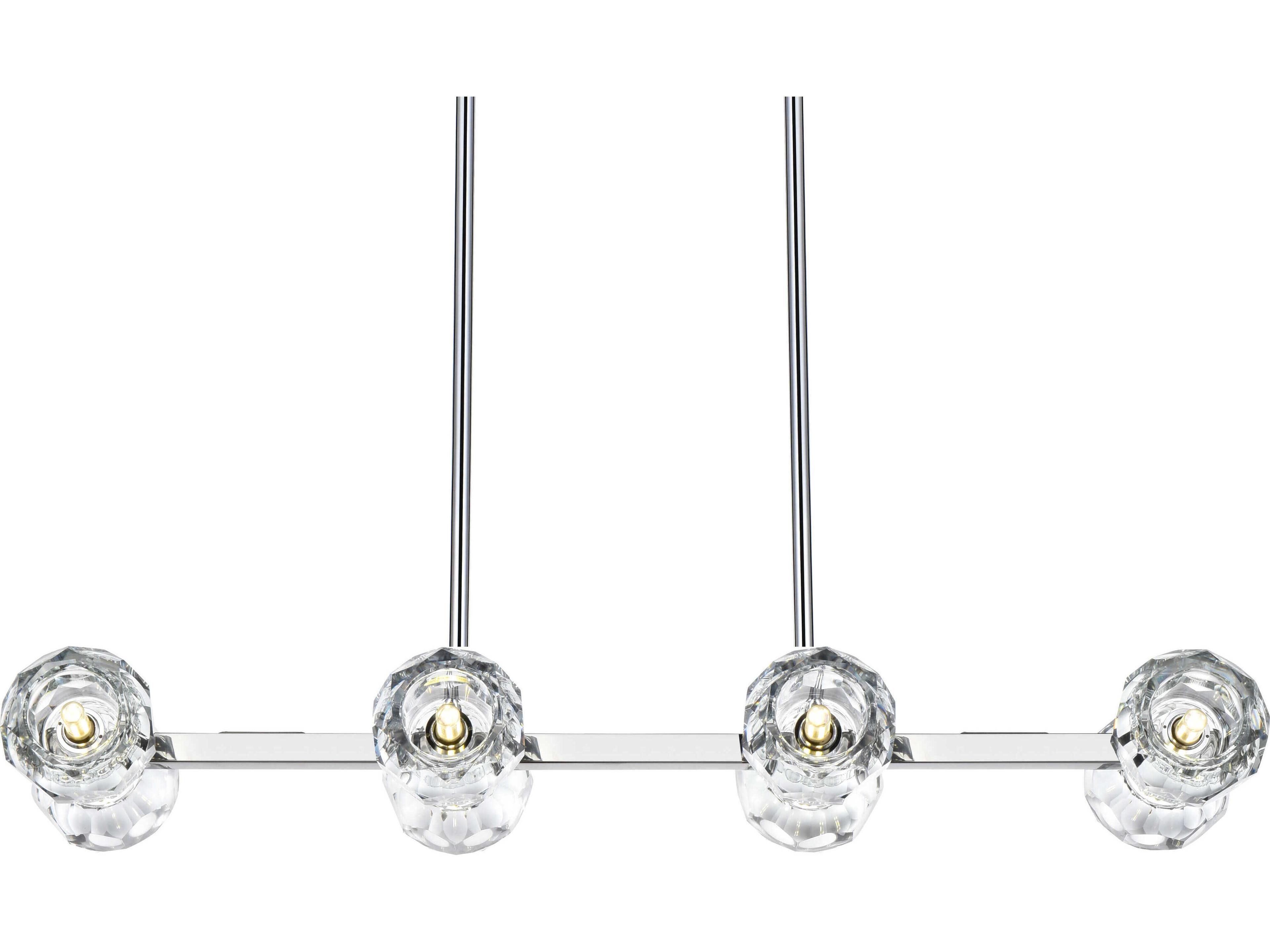 Elegant Lighting Eren 8-Light Chrome Linear Island Pendant