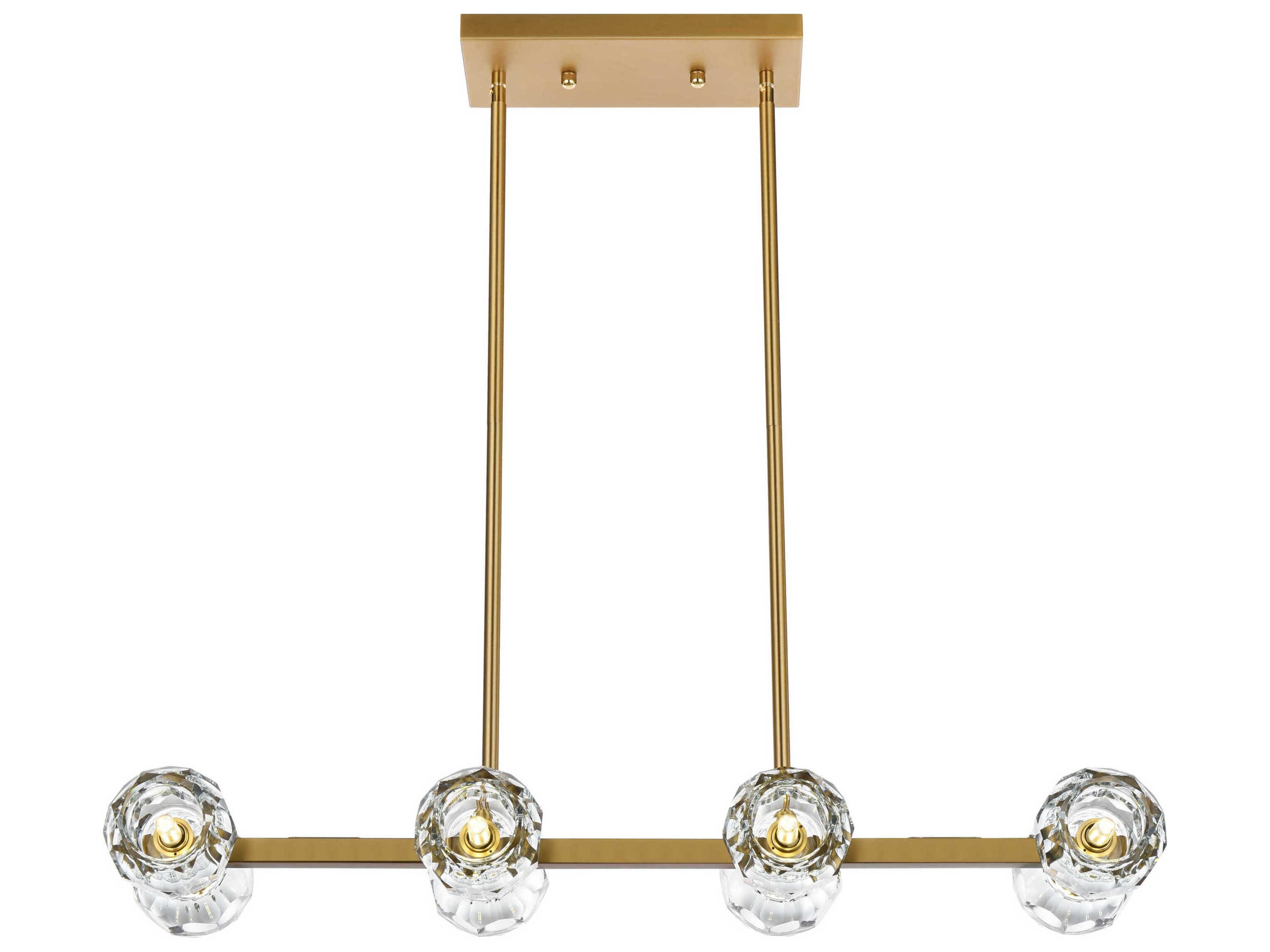 Eren 8-Light Satin Gold Linear Island Pendant