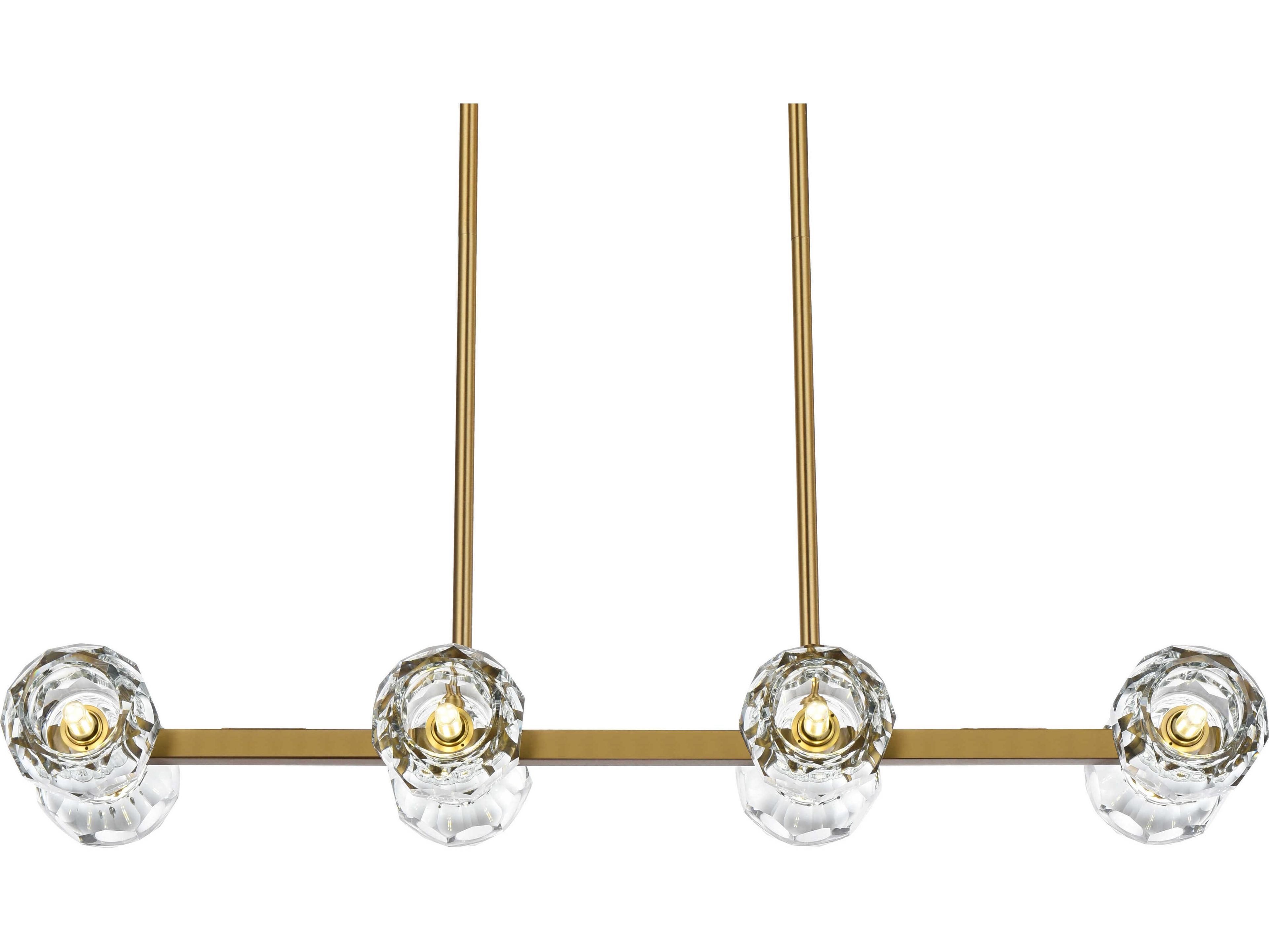 Elegant Lighting Eren 8-Light Satin Gold Linear Island Pendant