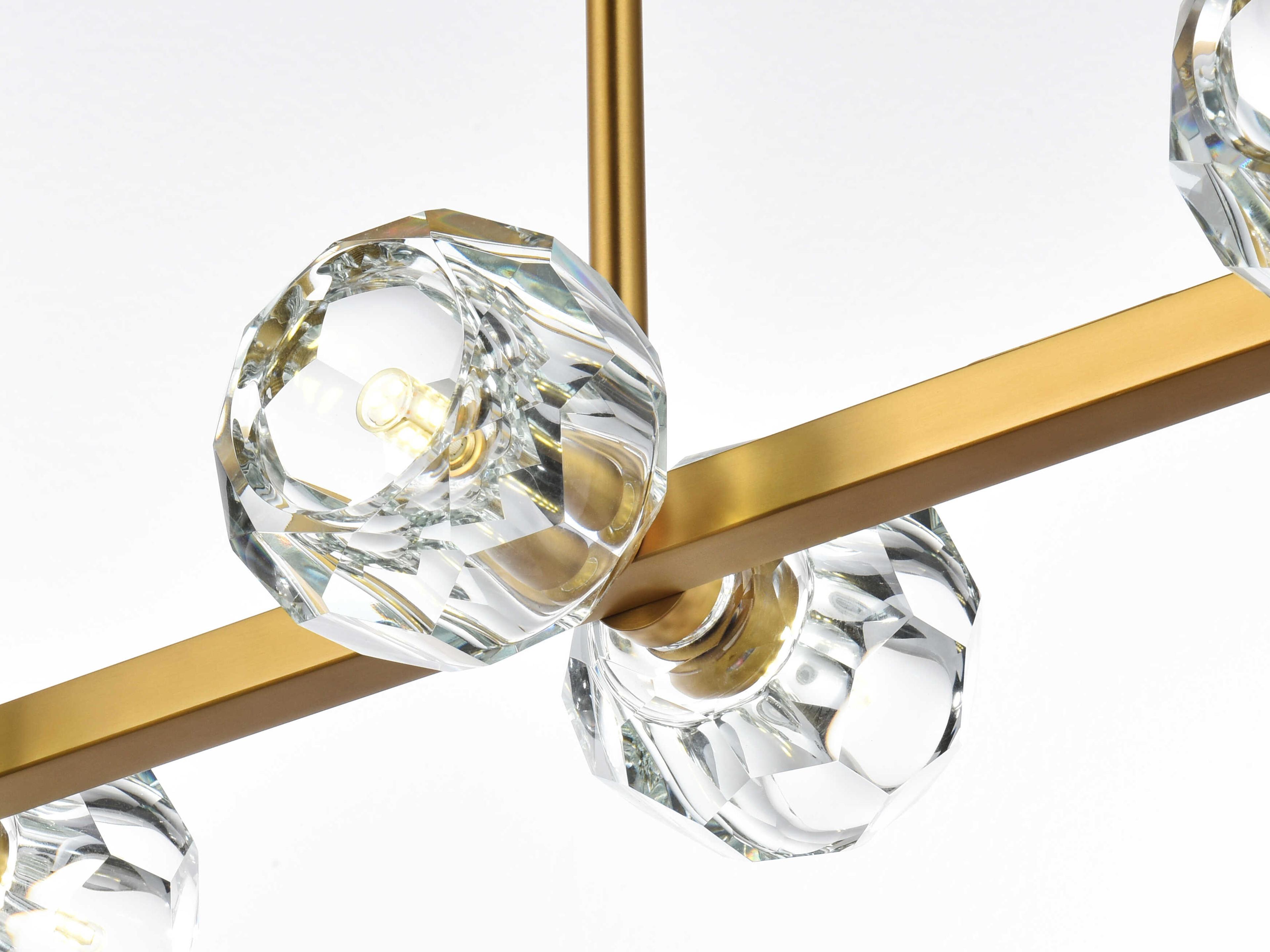 Elegant Lighting Eren 8-Light Satin Gold Linear Island Pendant