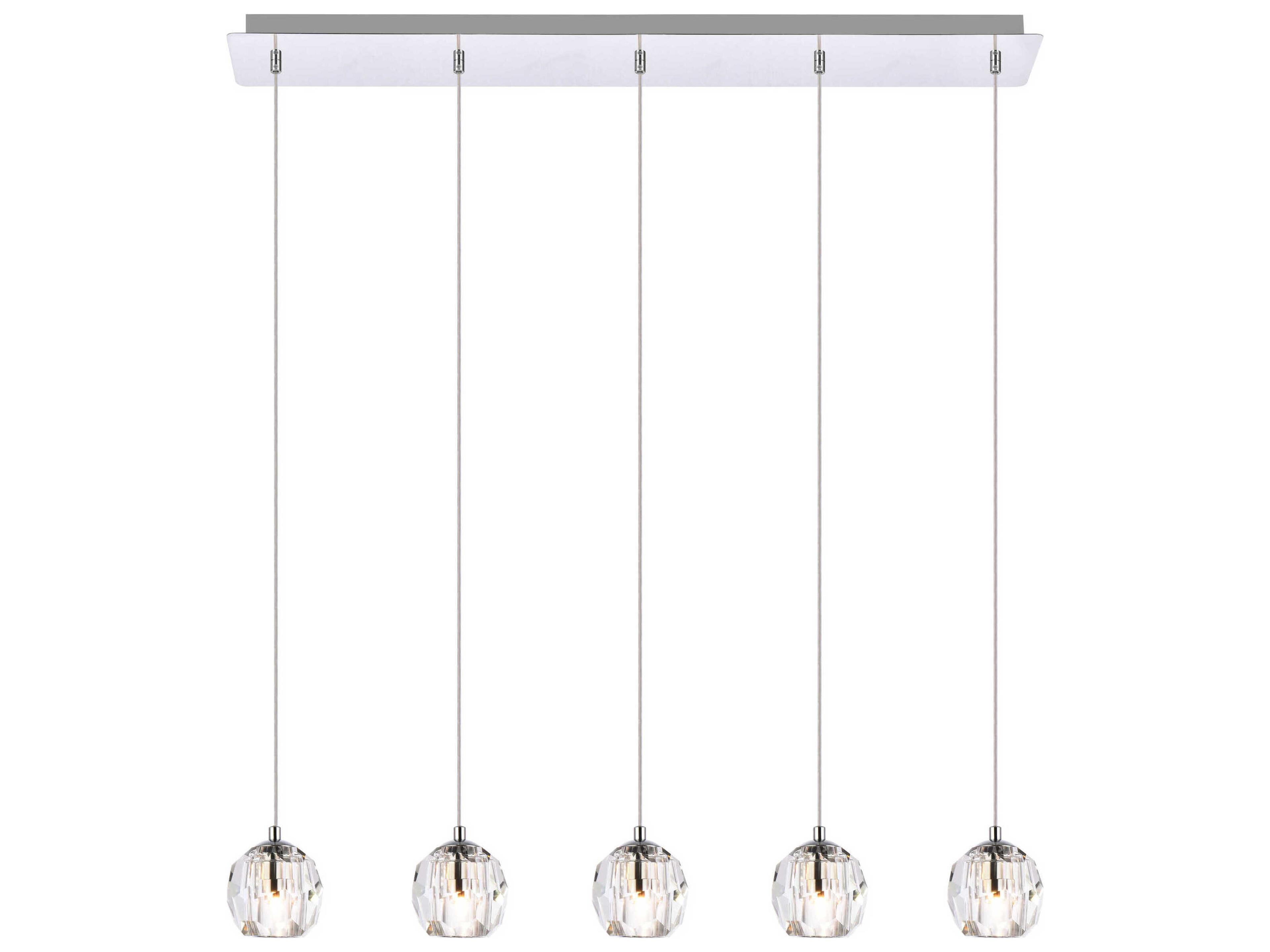 Eren 5-Light Chrome Crystal Glass Geometric Island Pendant