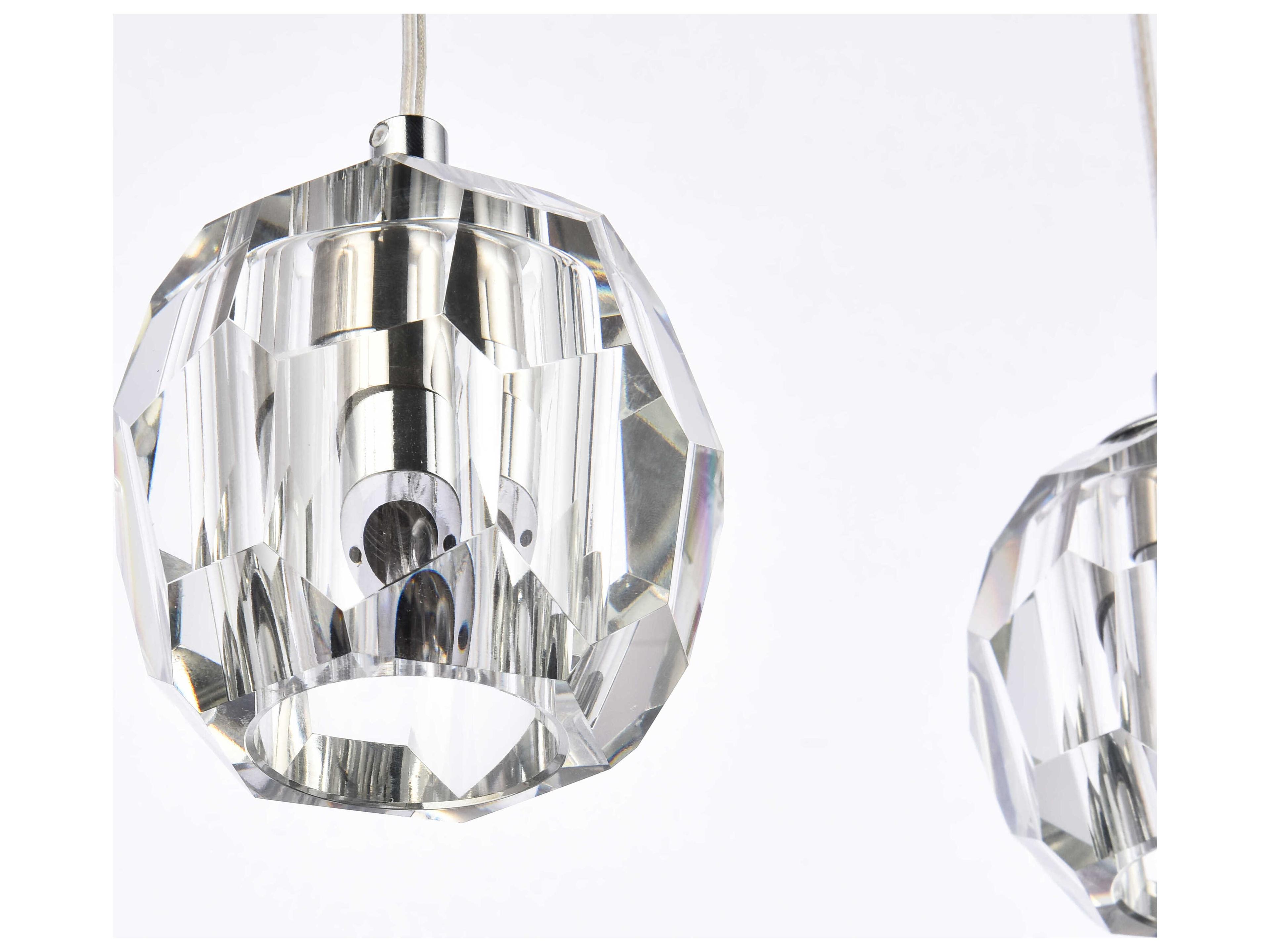 Elegant Lighting Eren 5-Light Chrome Crystal Glass Geometric Island Pendant