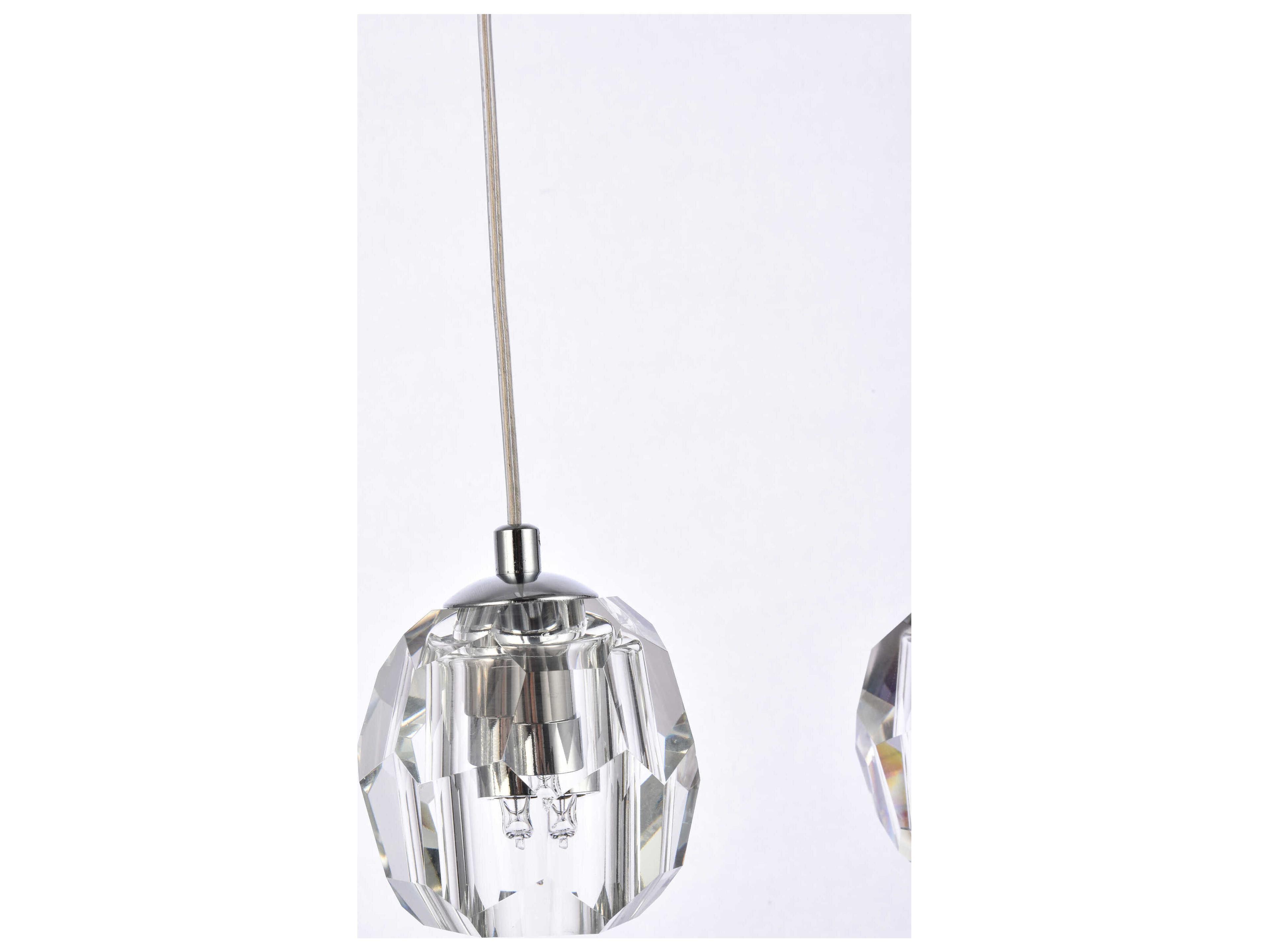 Elegant Lighting Eren 5-Light Chrome Crystal Glass Geometric Island Pendant
