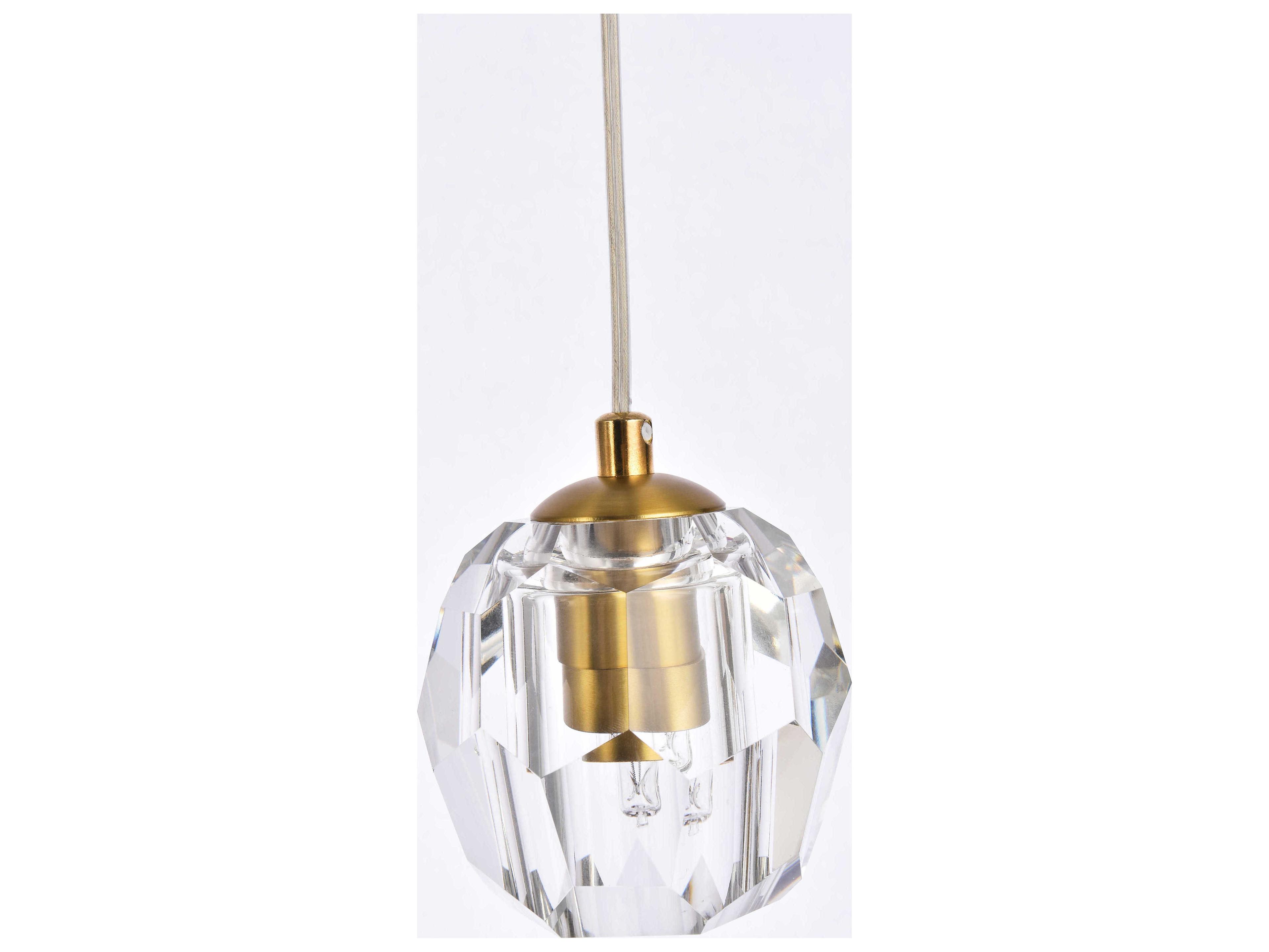 Elegant Lighting Eren 5-Light Gold Crystal Glass Geometric Island Pendant