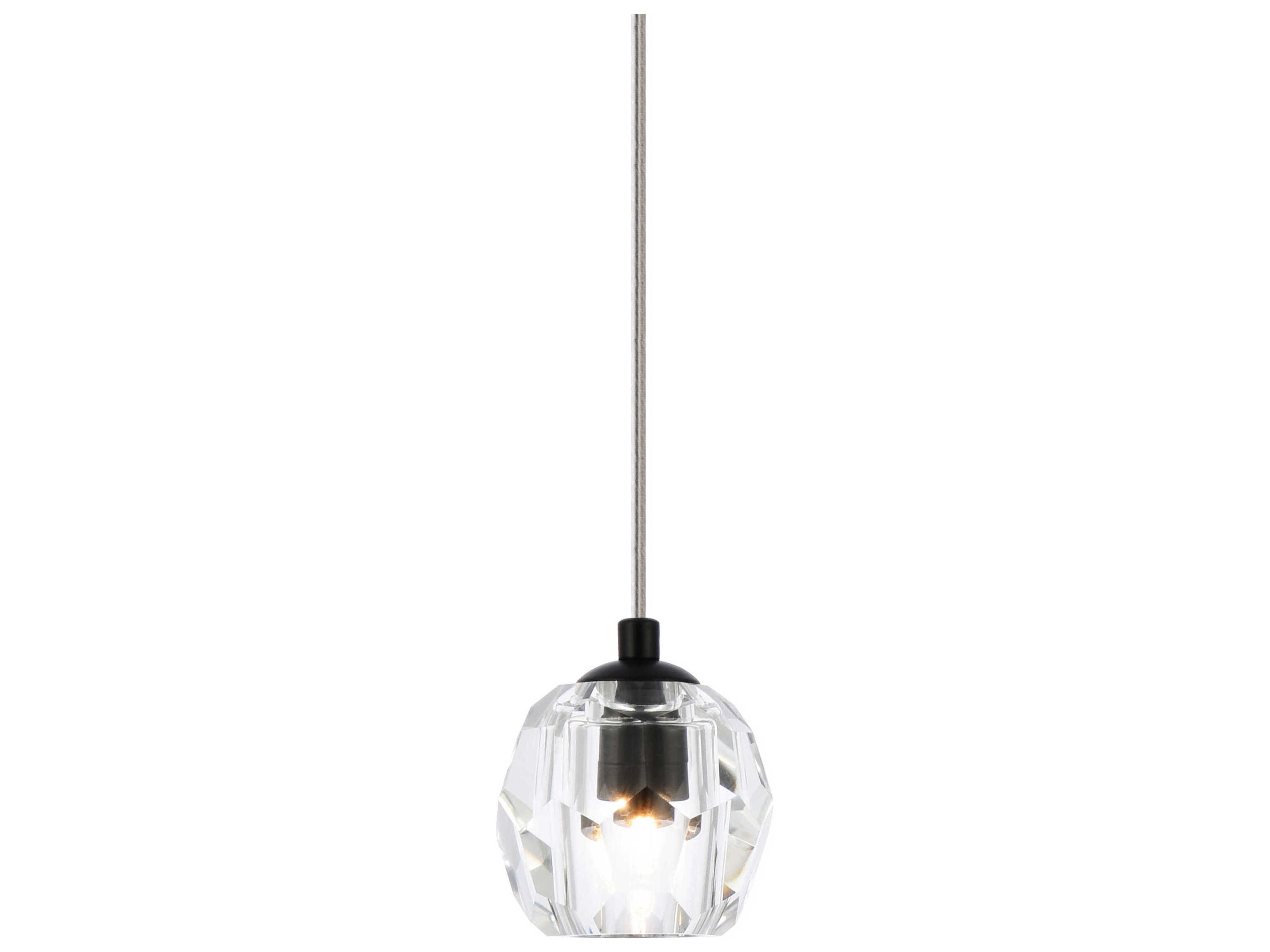 Elegant Lighting Eren 1-Light Black Crystal Glass Geometric Mini Pendant