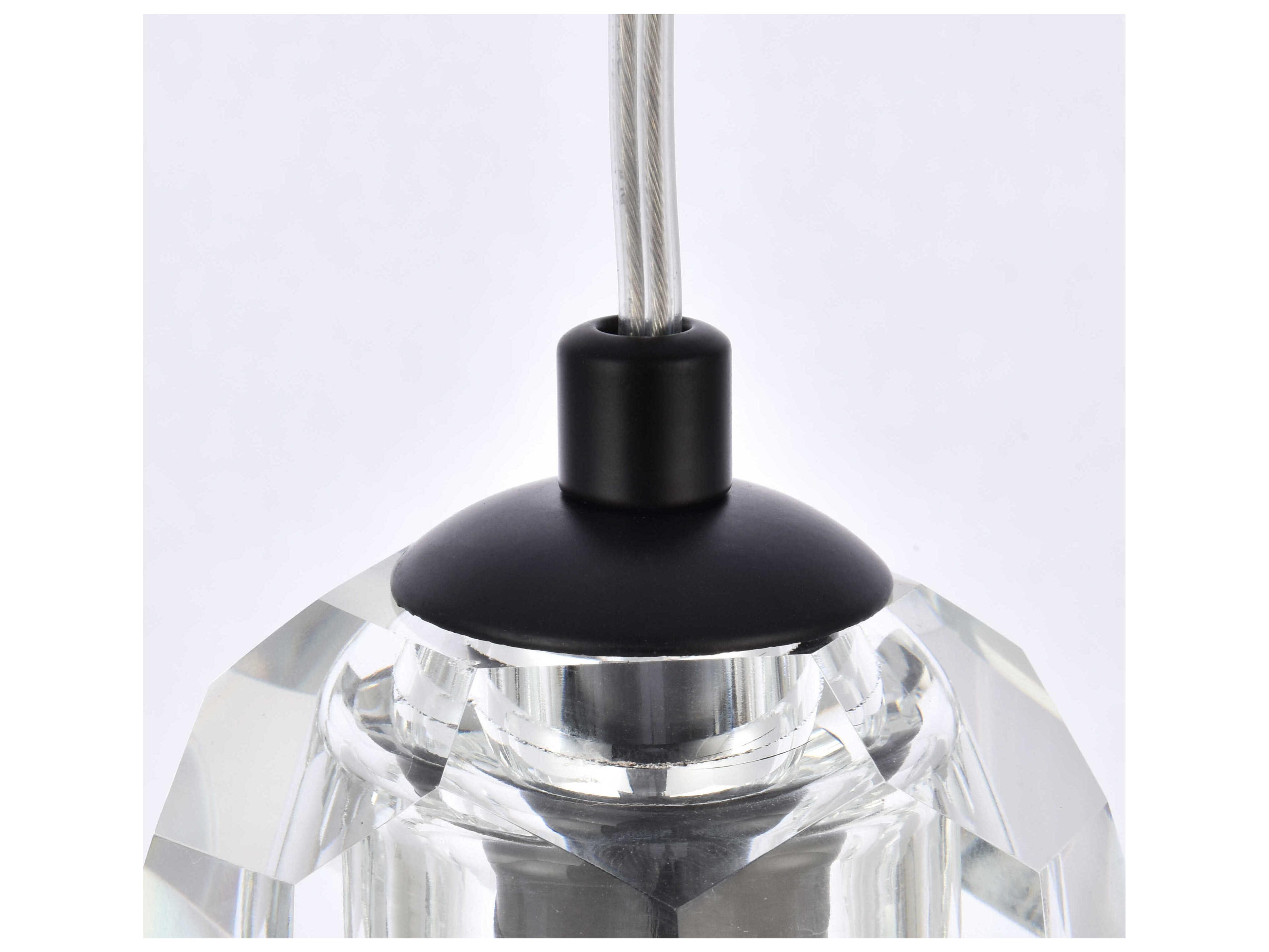 Elegant Lighting Eren 1-Light Black Crystal Glass Geometric Mini Pendant