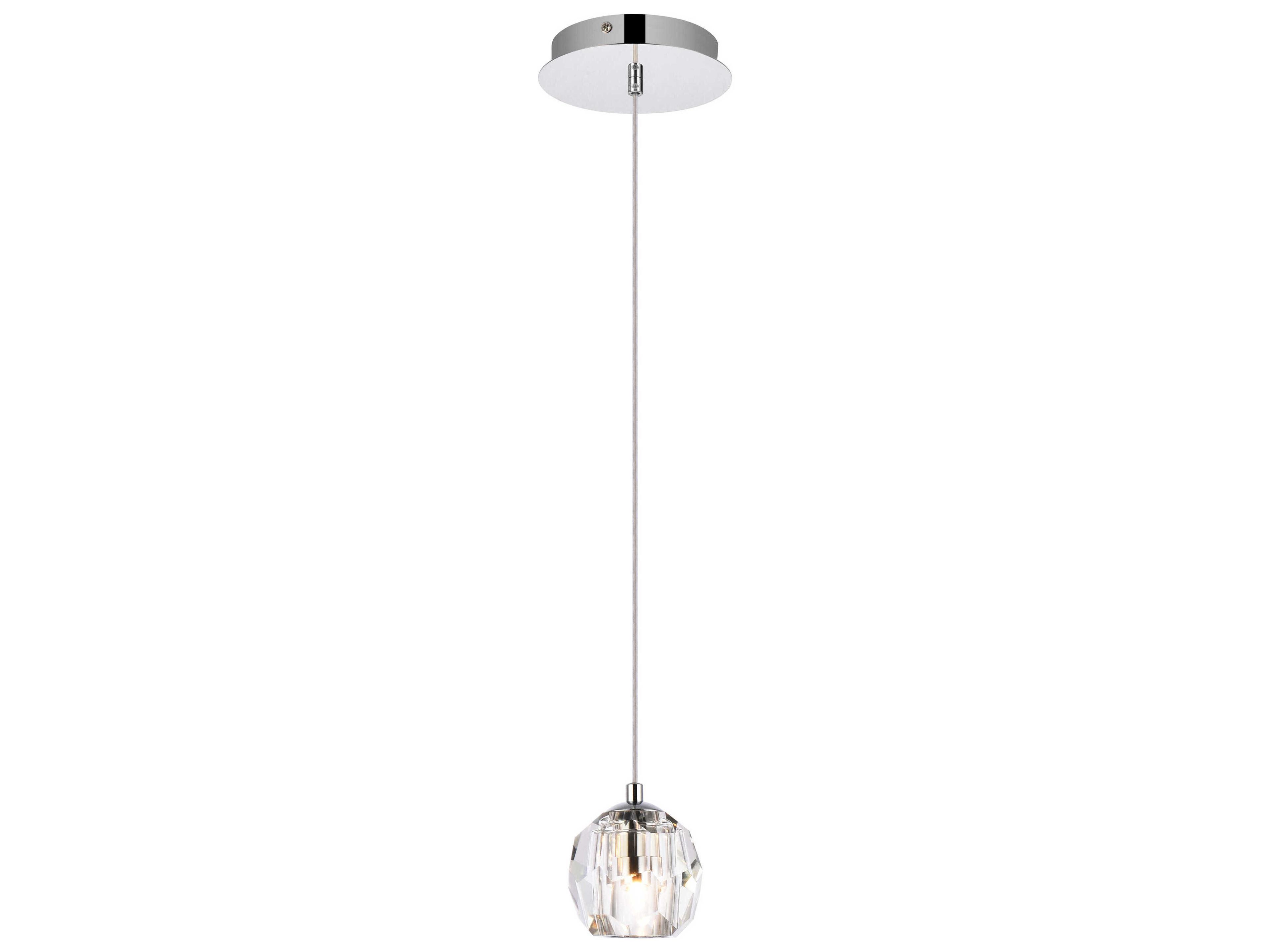 Eren 1-Light Chrome Crystal Glass Geometric Mini Pendant