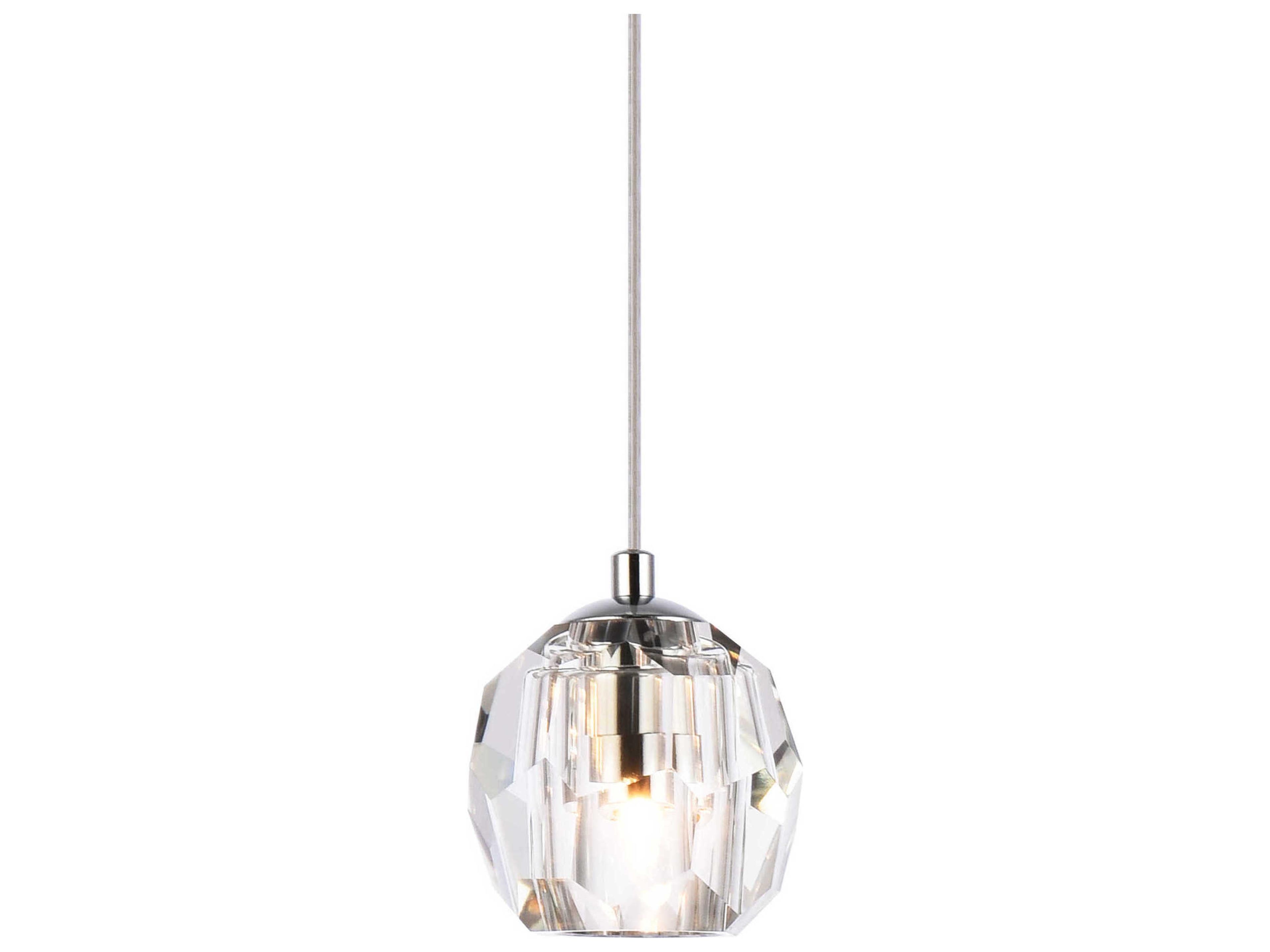 Elegant Lighting Eren 1-Light Chrome Crystal Glass Geometric Mini Pendant
