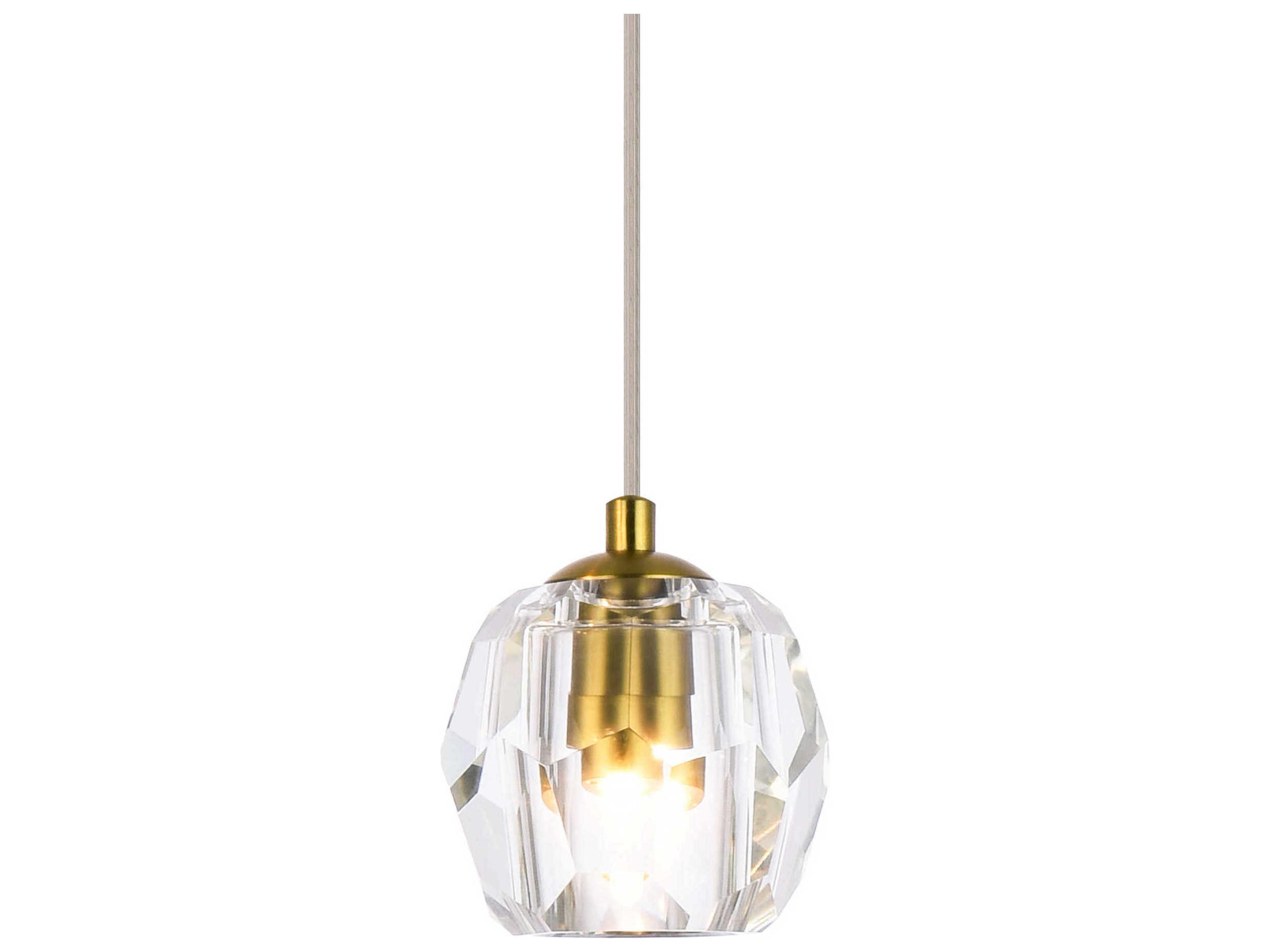 Elegant Lighting Eren 1-Light Gold Crystal Glass Geometric Mini Pendant