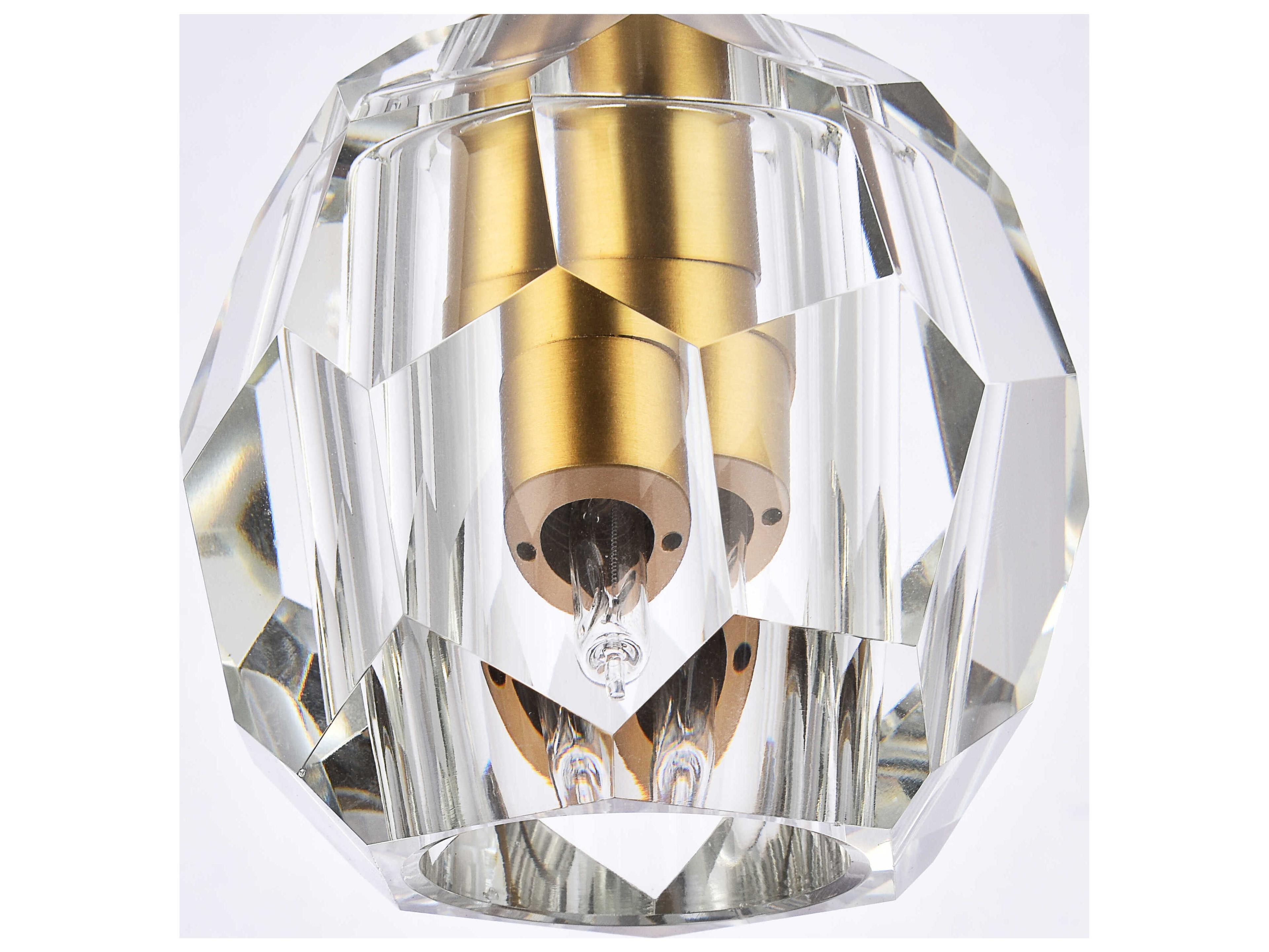 Elegant Lighting Eren 1-Light Gold Crystal Glass Geometric Mini Pendant