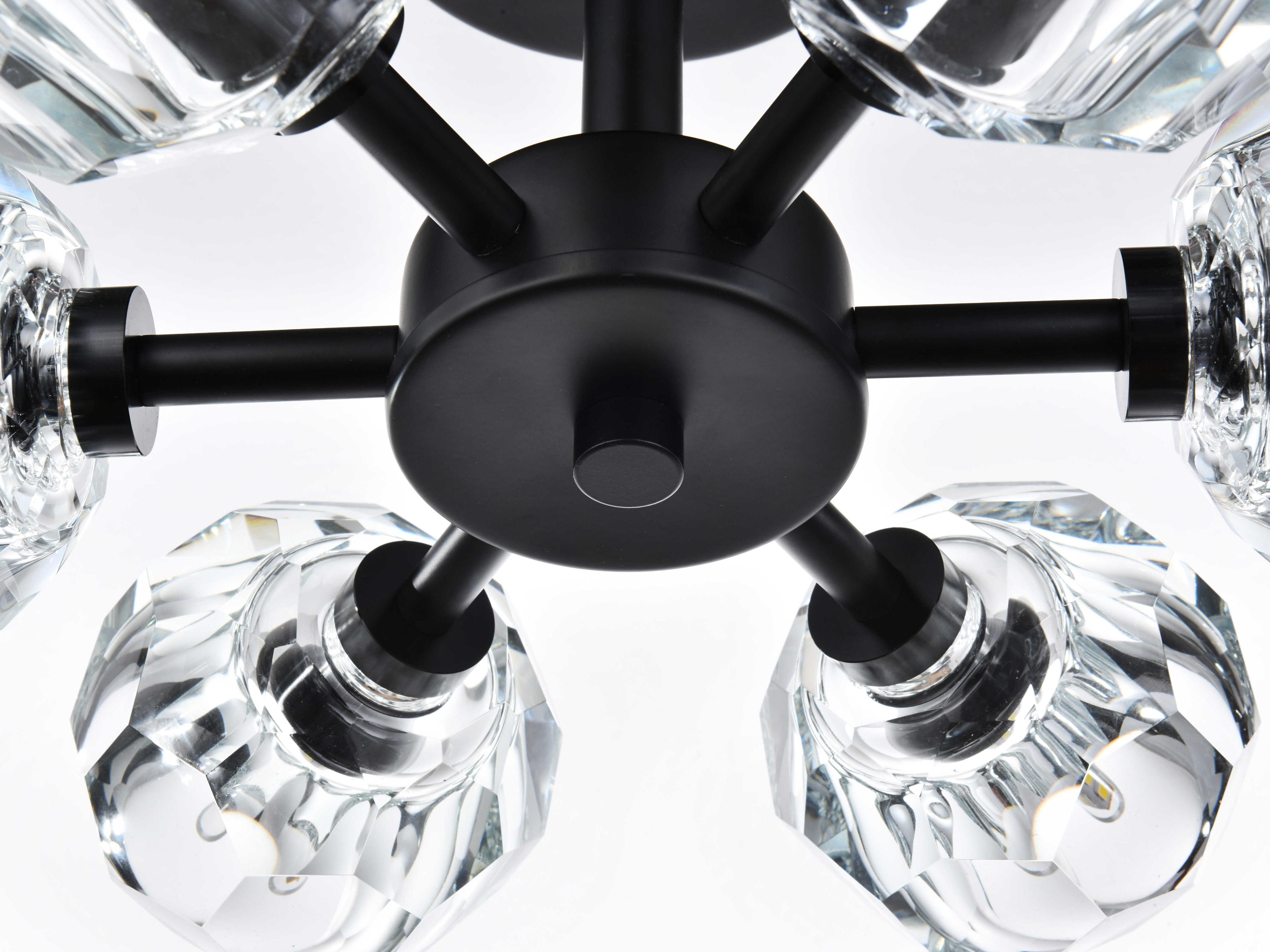Elegant Lighting Eren 6-Light Black Semi Flush Mount