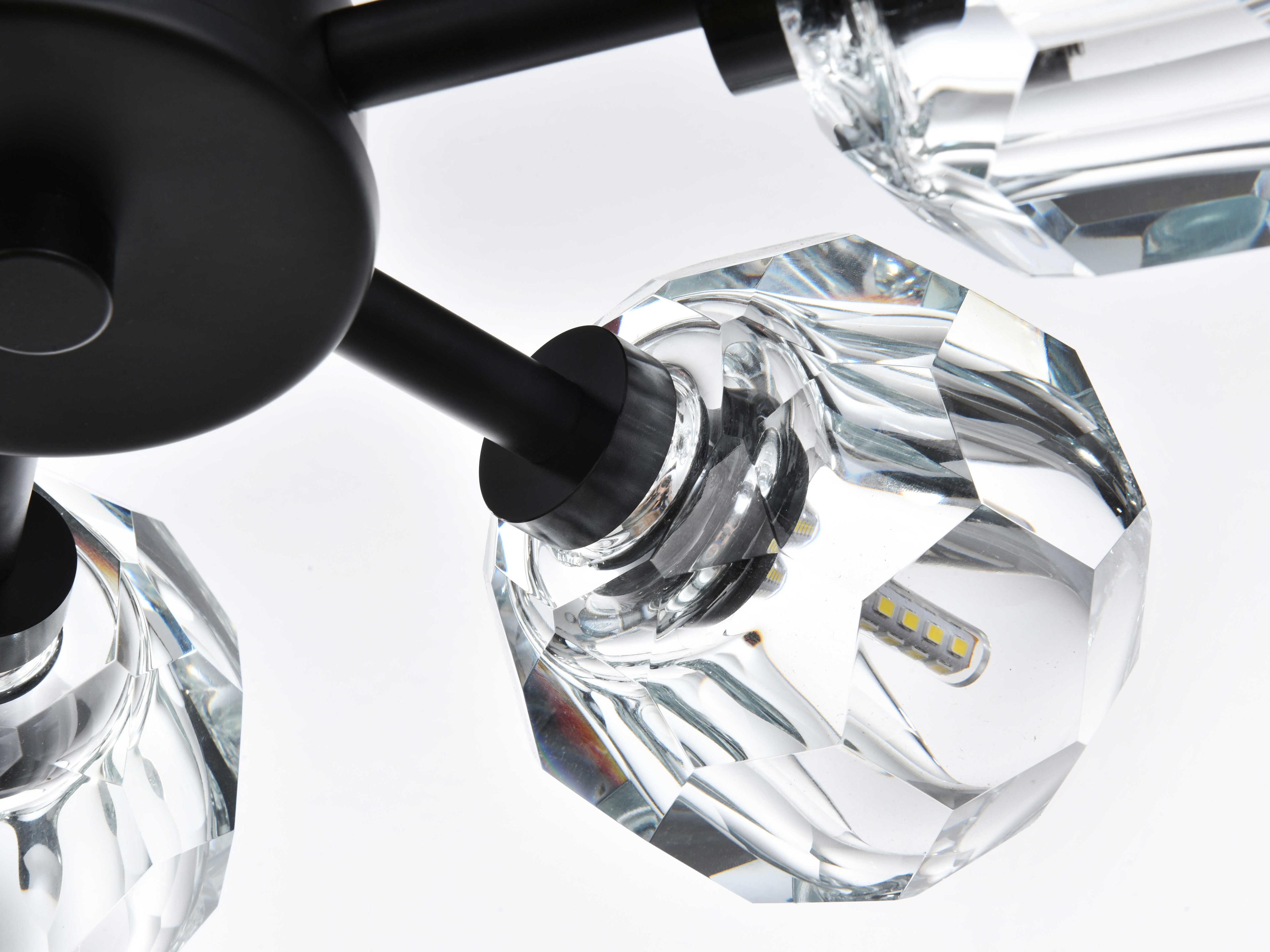 Elegant Lighting Eren 6-Light Black Semi Flush Mount