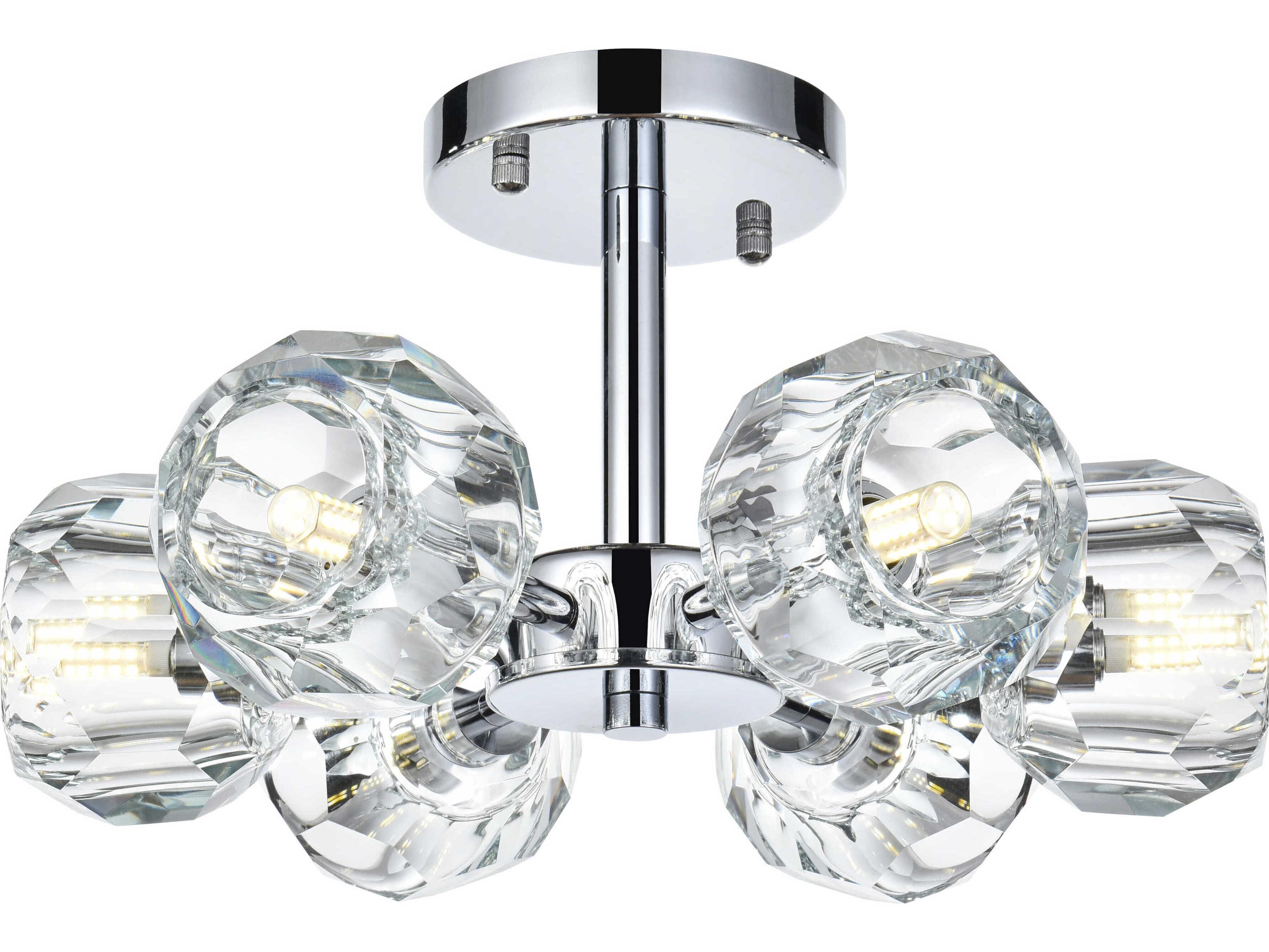 Eren 6-Light Chrome Semi Flush Mount