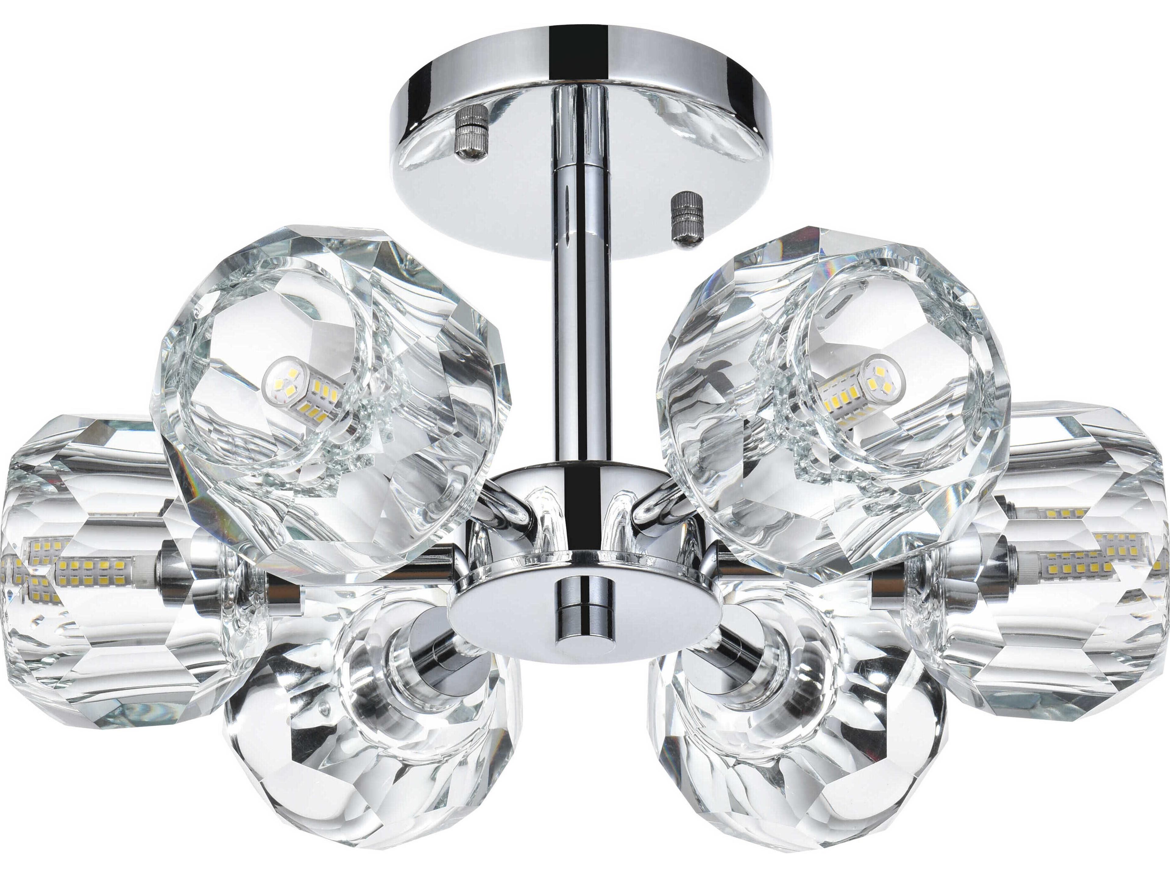 Elegant Lighting Eren 6-Light Chrome Semi Flush Mount